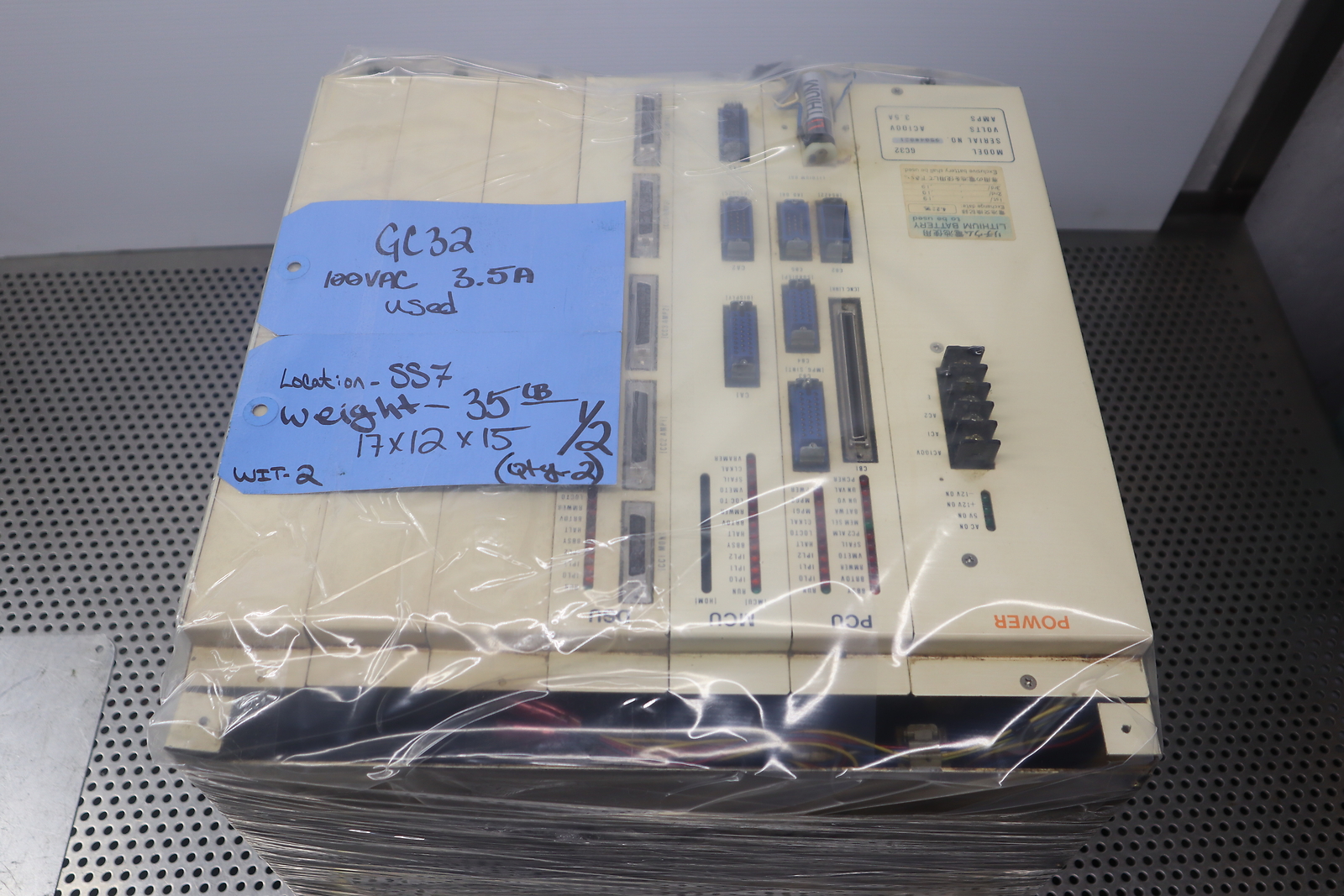 TOYODA GC32 AC100V 3.5A Power Supply W/ (1) PCU (1) MCU & (1) DSU Modules Used