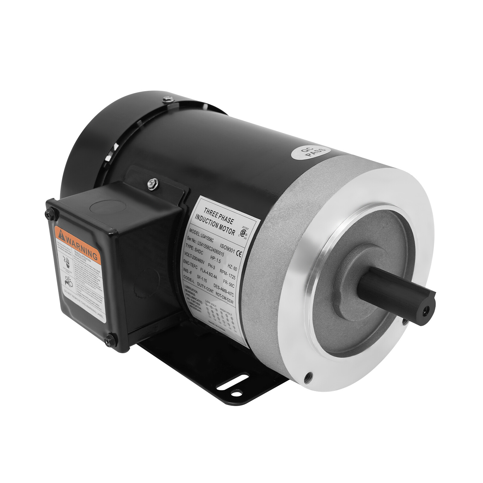 1800rpm 1.5HP Electric Motor Three Phase Induction Motor Reversible 230V 460V