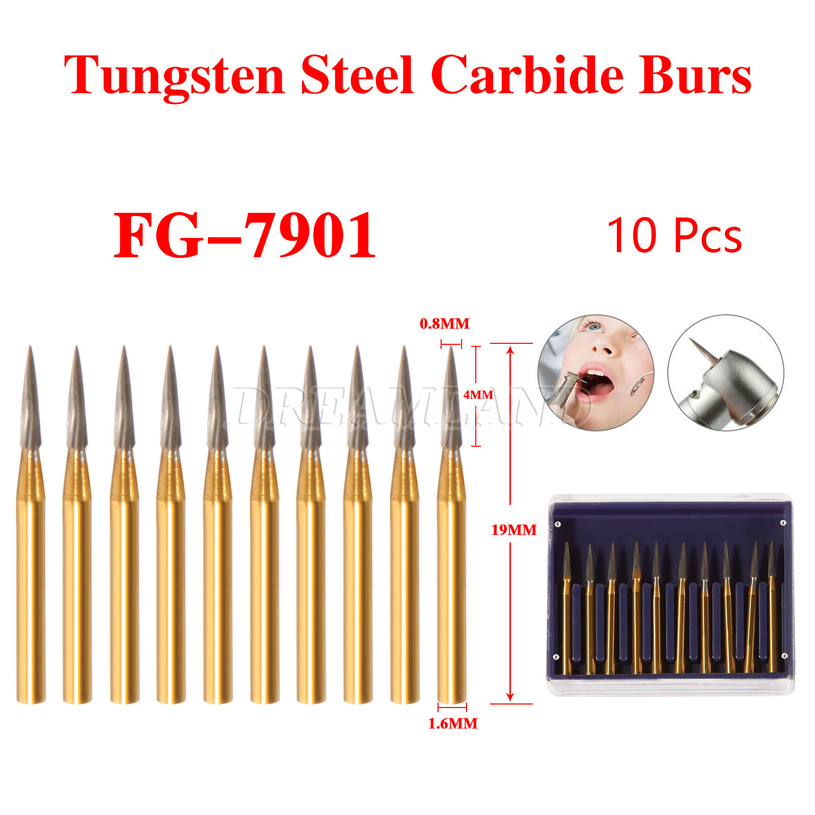 Dental Midwest FG #7901 Trimming / Finishing Flame Burs