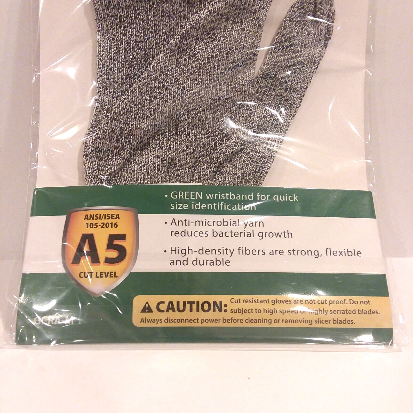 Winco Protective Cut Resistant Glove ANSI Level A5 Anti Microbial GCRA-M MEDIUM