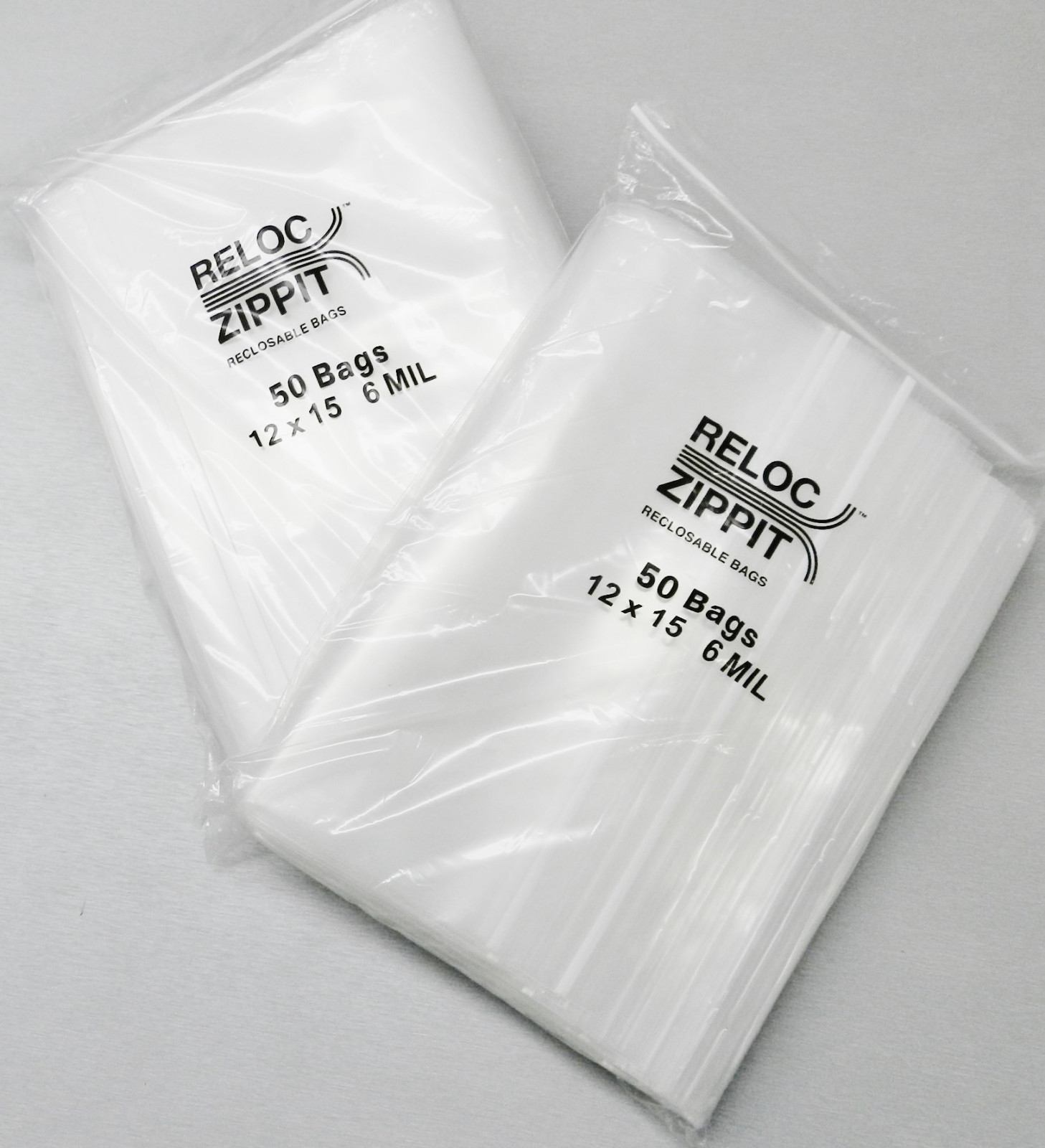 6 MIL 12×15 Zip Seal Lock Bags Zip Slide Lock Thick Clear Reloc Jumbo 12 x15 100