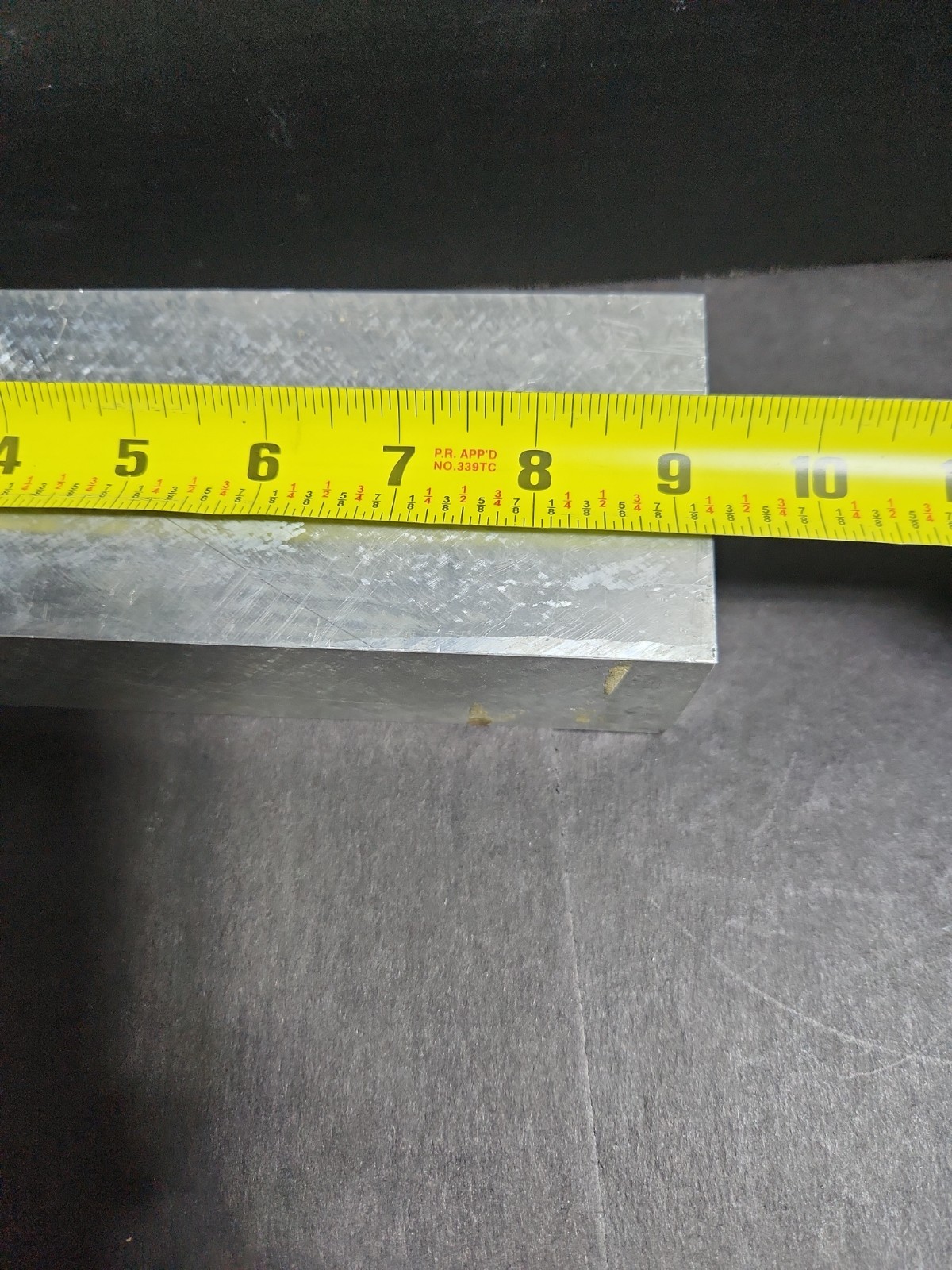 ALUMINUM SQUARE/ BLOCK / BAR, ( 9 1/4″ x 3″ x 2″ ) 5.5 Pounds