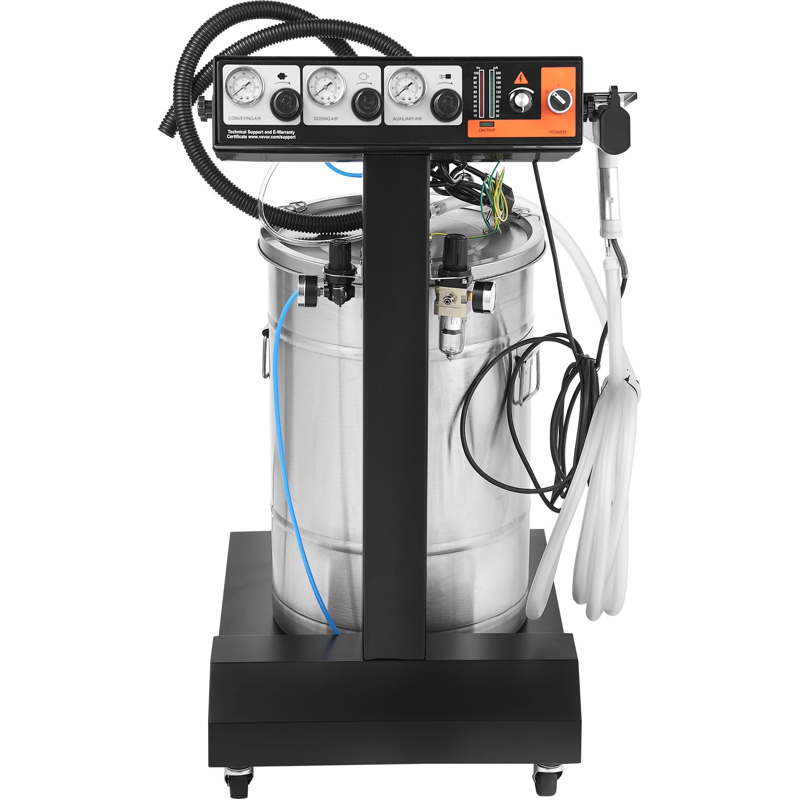 VEVOR Powder Coating System 50 W 100KV Electrostatic Output 50L Powder Hopper