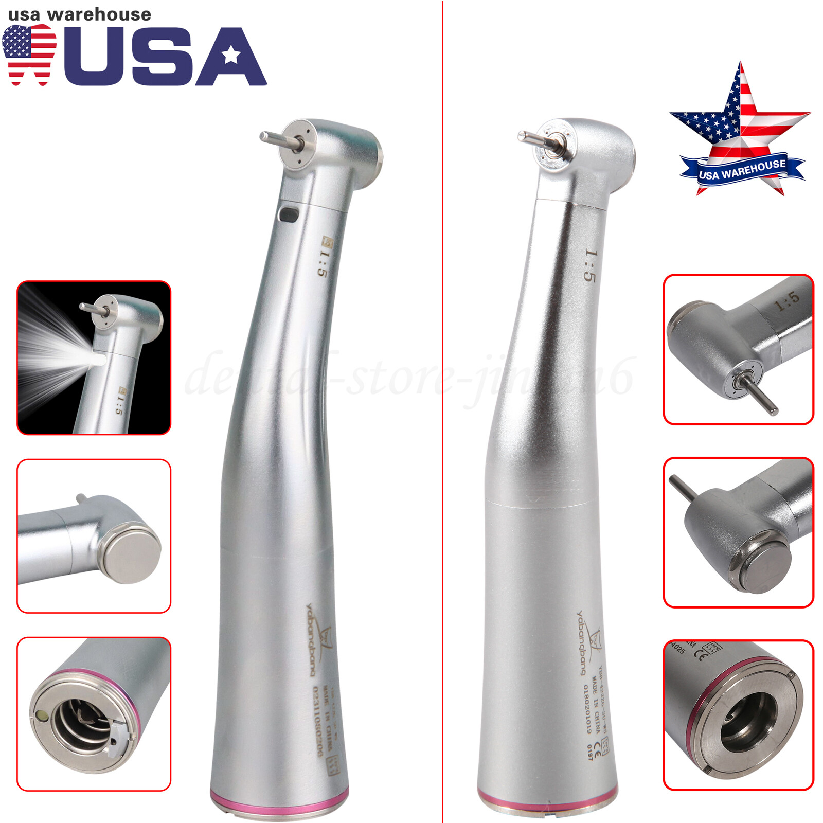 NSK Style Dental 1:5 Increasing/ 20:1 Implant Contra Angle Fiber Optic Handpiece