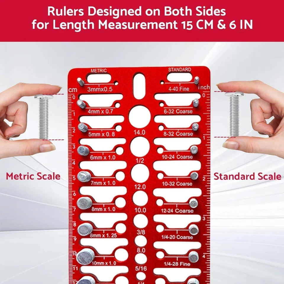 55 Nut and Bolt Thread Checker Thread Checker Standard and Metric Bolt…