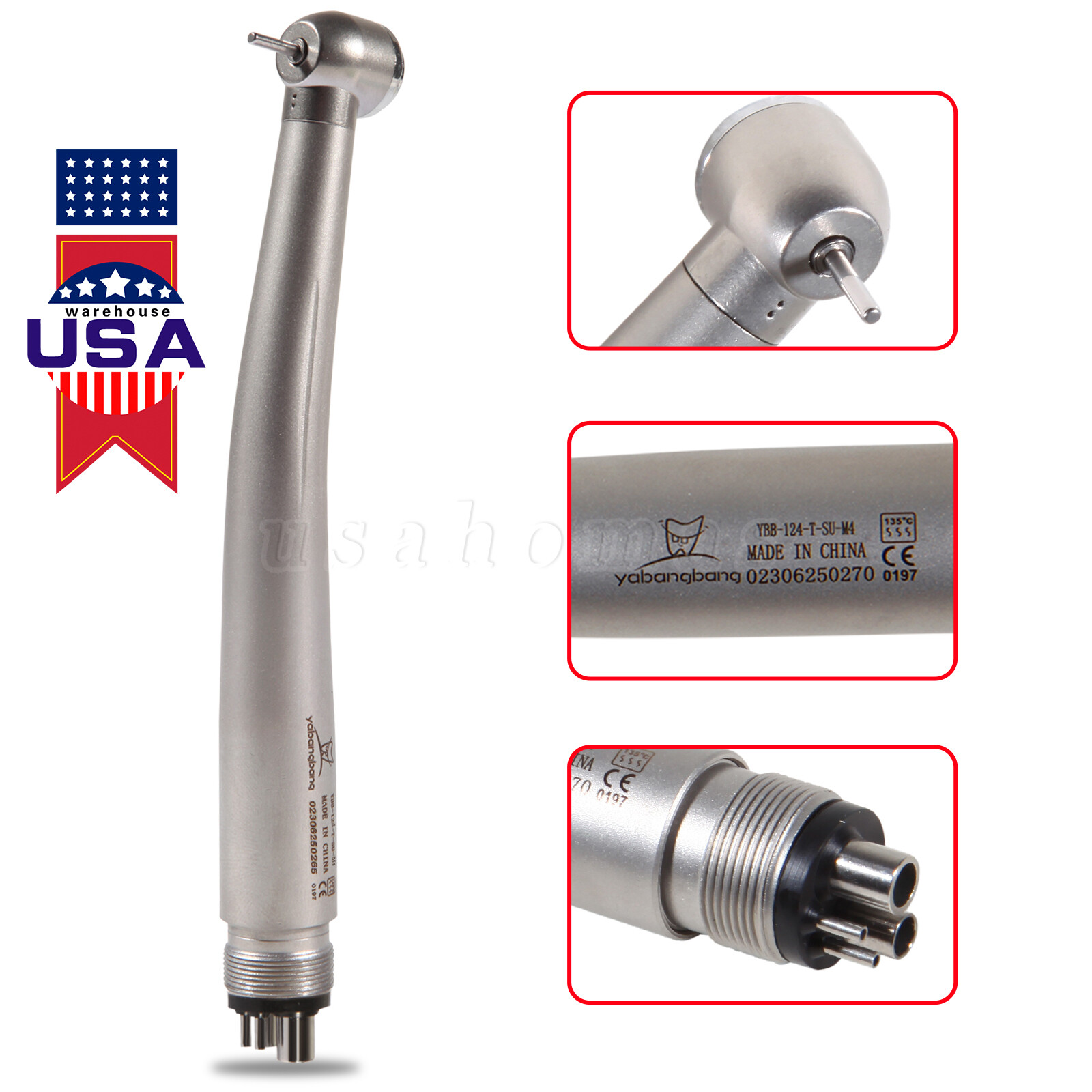10* Yabangbang Dental High Speed Handpiece Push Turbine 4 Holes Fit NSK Pana Max