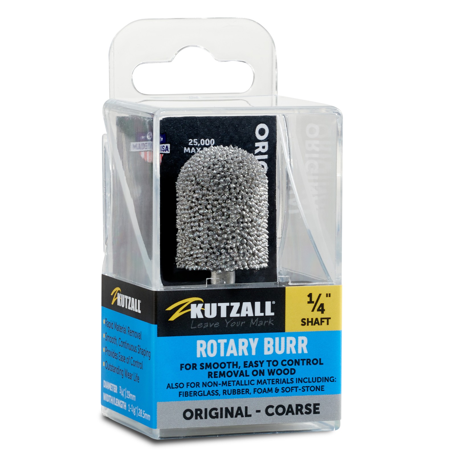 Kutzall Original Ball Nose Burr 1/4″ Shaft Coarse
