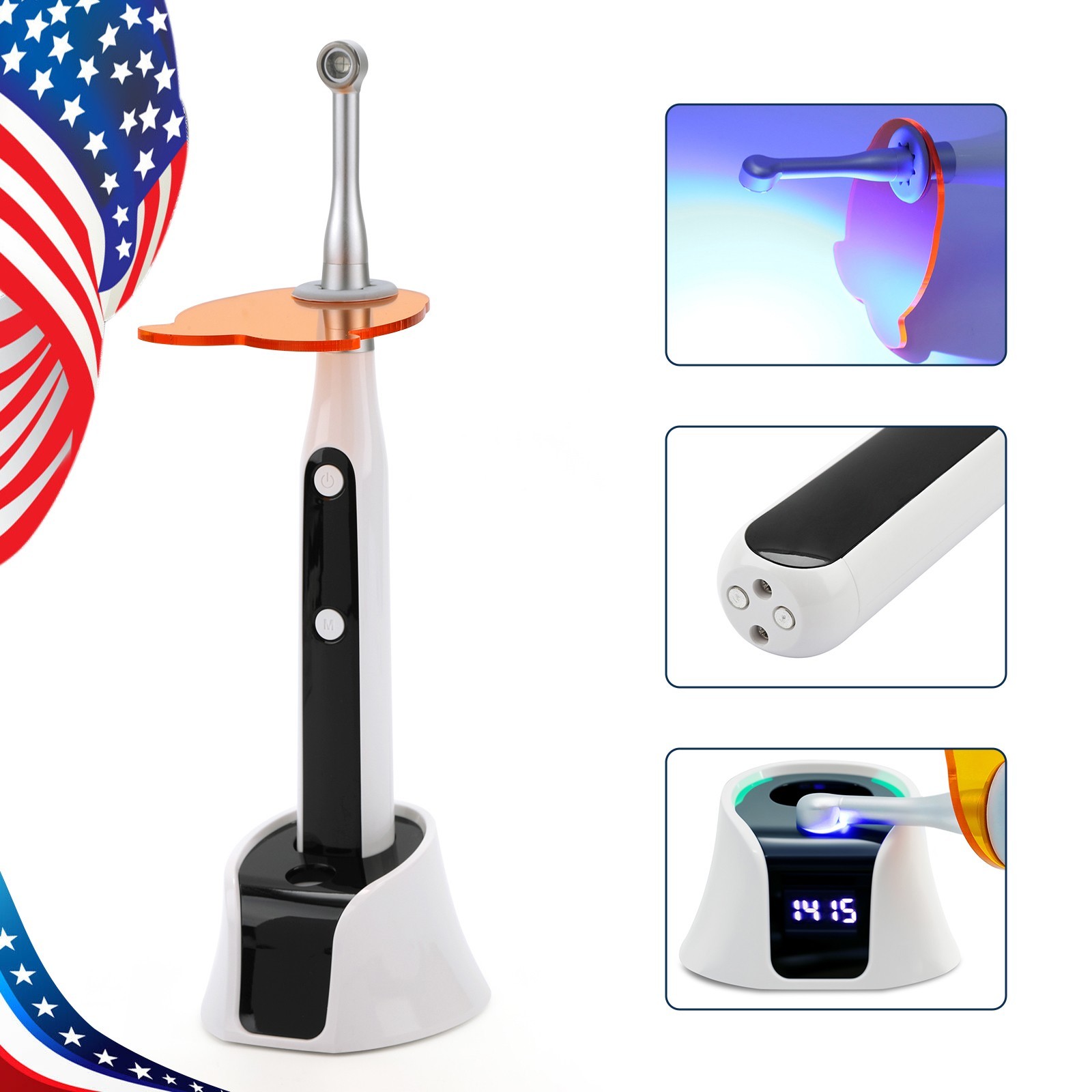 Dental 1:1 Contra Angle LED Fiber Optic Handpiece NSK Style USA