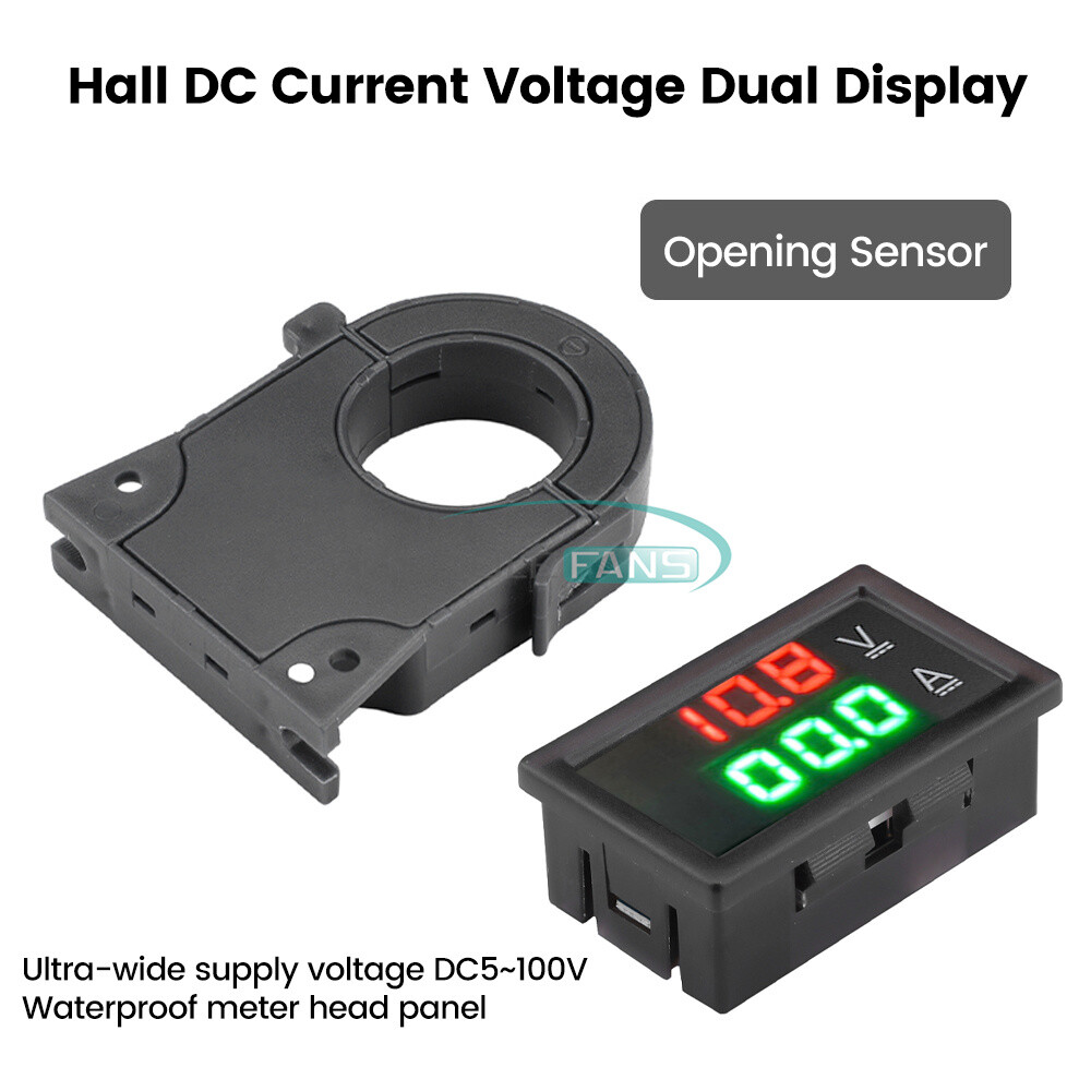 DC0-300V 50/100/200/400A Isolated Current Voltage Meter Hall Ammeter Voltmeter