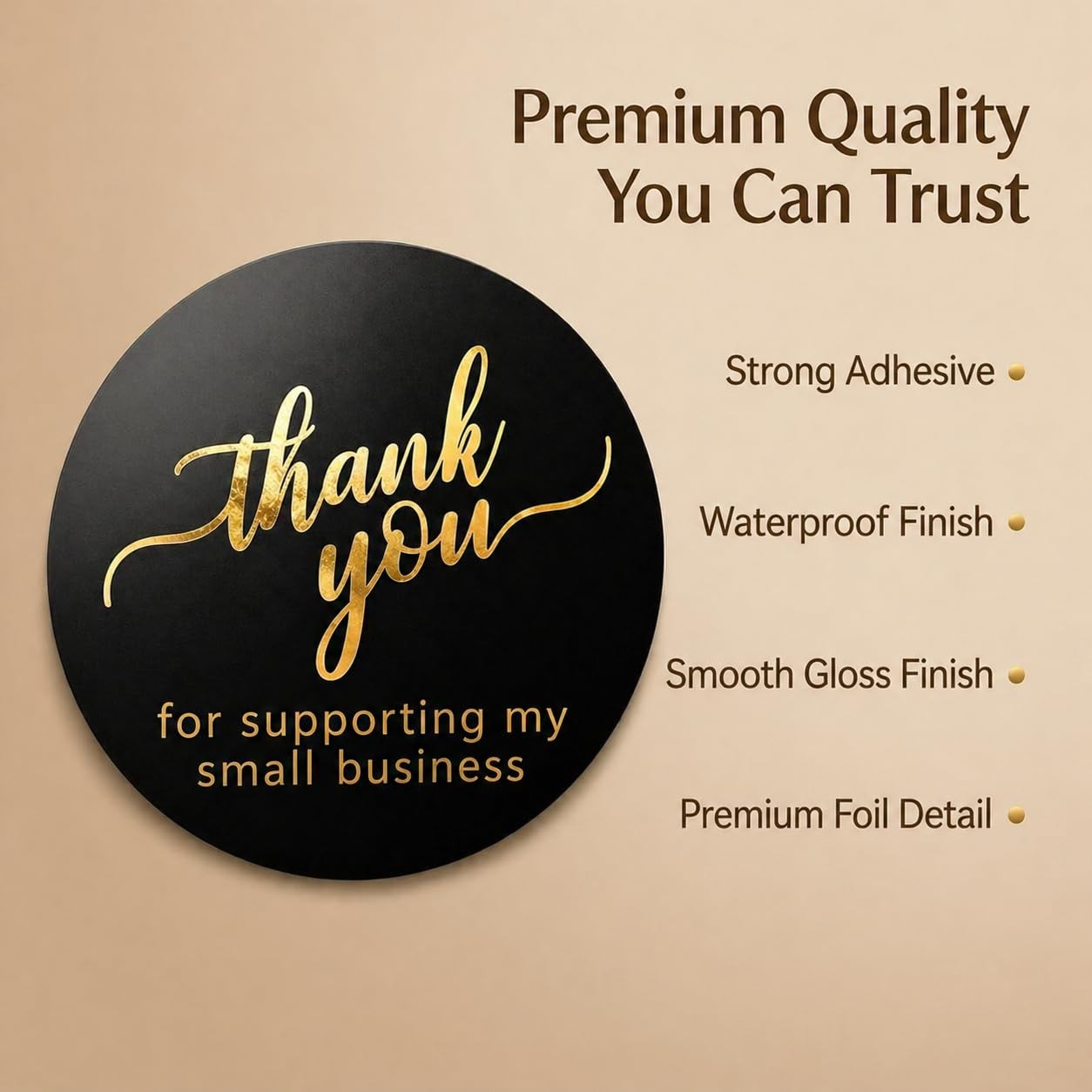 500 Thank You for Supporting My Small Business Stickers – 1.5 Inch, Black 1