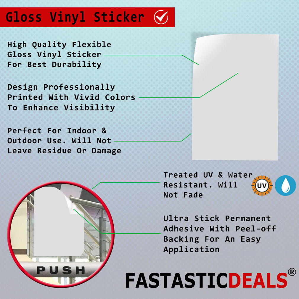 Vertical Vinyl Stickers Notice Visitors Under 18 Must Be Accompanied by An Adult