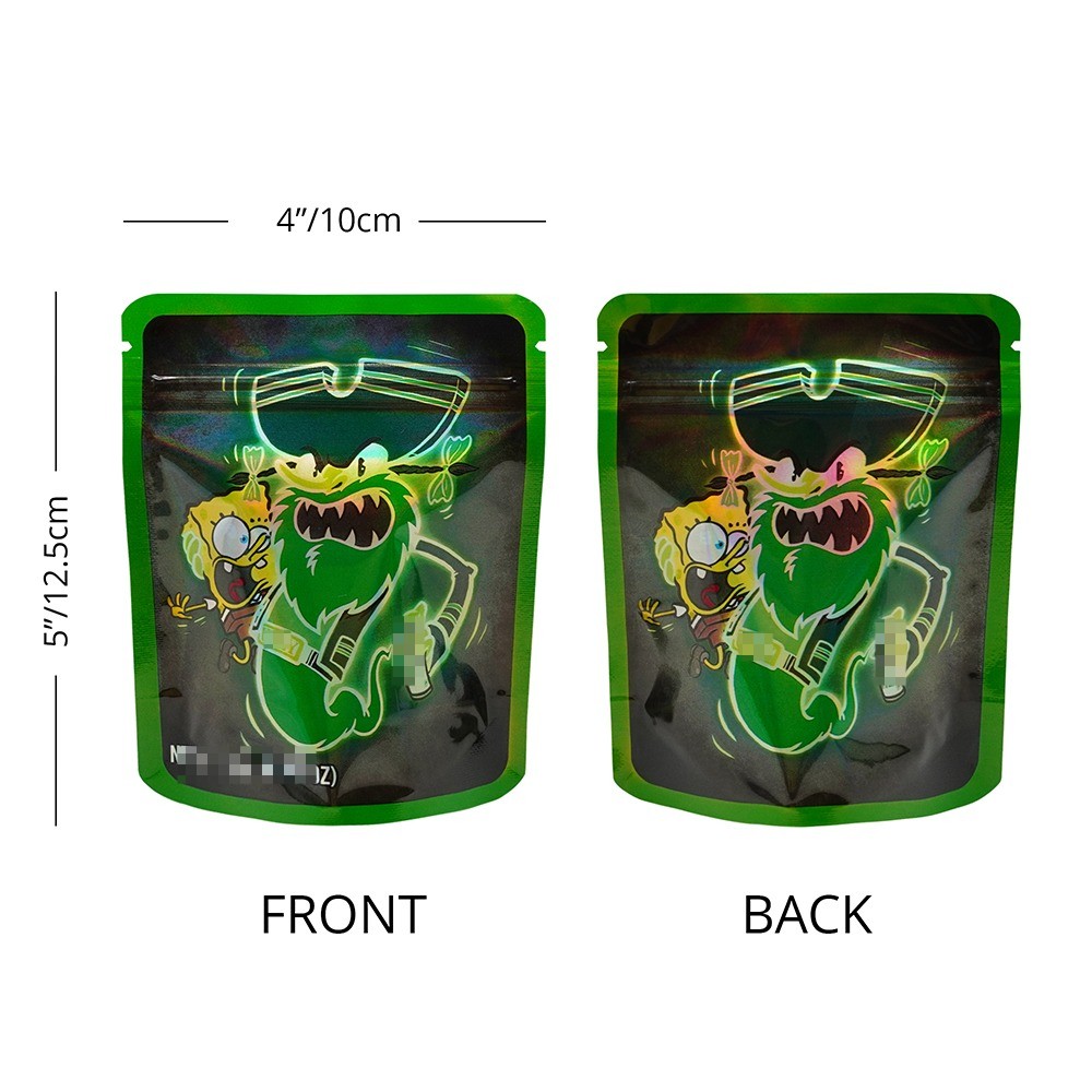 3.5g Smell Proof Resealable Mylar Bags Zip Seal Food Storage Mixed Bags 100pcs