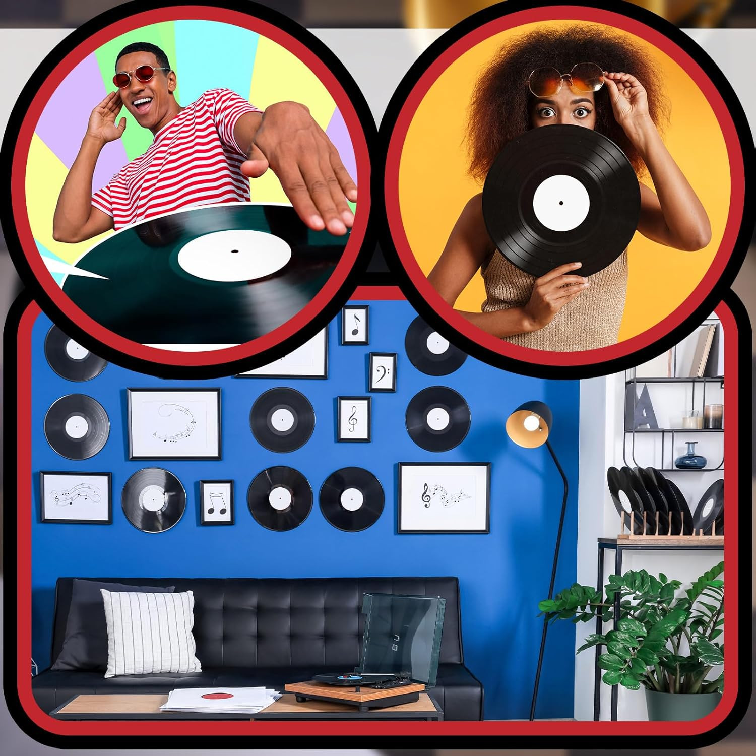 20 Sheets Vinyl Record Center Label with Hole for 12 Inch Long Playing Record 4