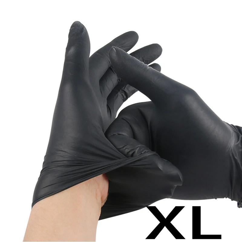 50/100/200/400/1000Pcs Black Nitrile Food Grade Disposable Gloves, Household Kit