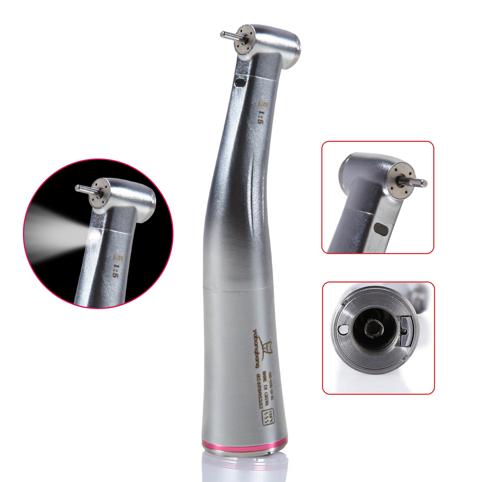 Dental 1:5 LED Fiber Optic Contra Angle Handpiece Fit NSK Ti-MAX X95L