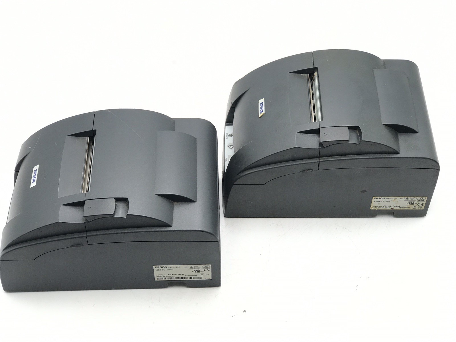 Lot of 2 Epson TM-U220B M188B Ethernet Dot Matrix POS Receipt Printer