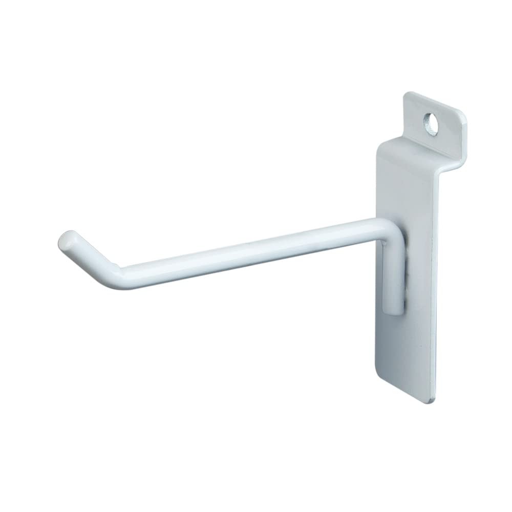 Dazzling Displays Slatwall Accessories: Box of 12 White Metal
