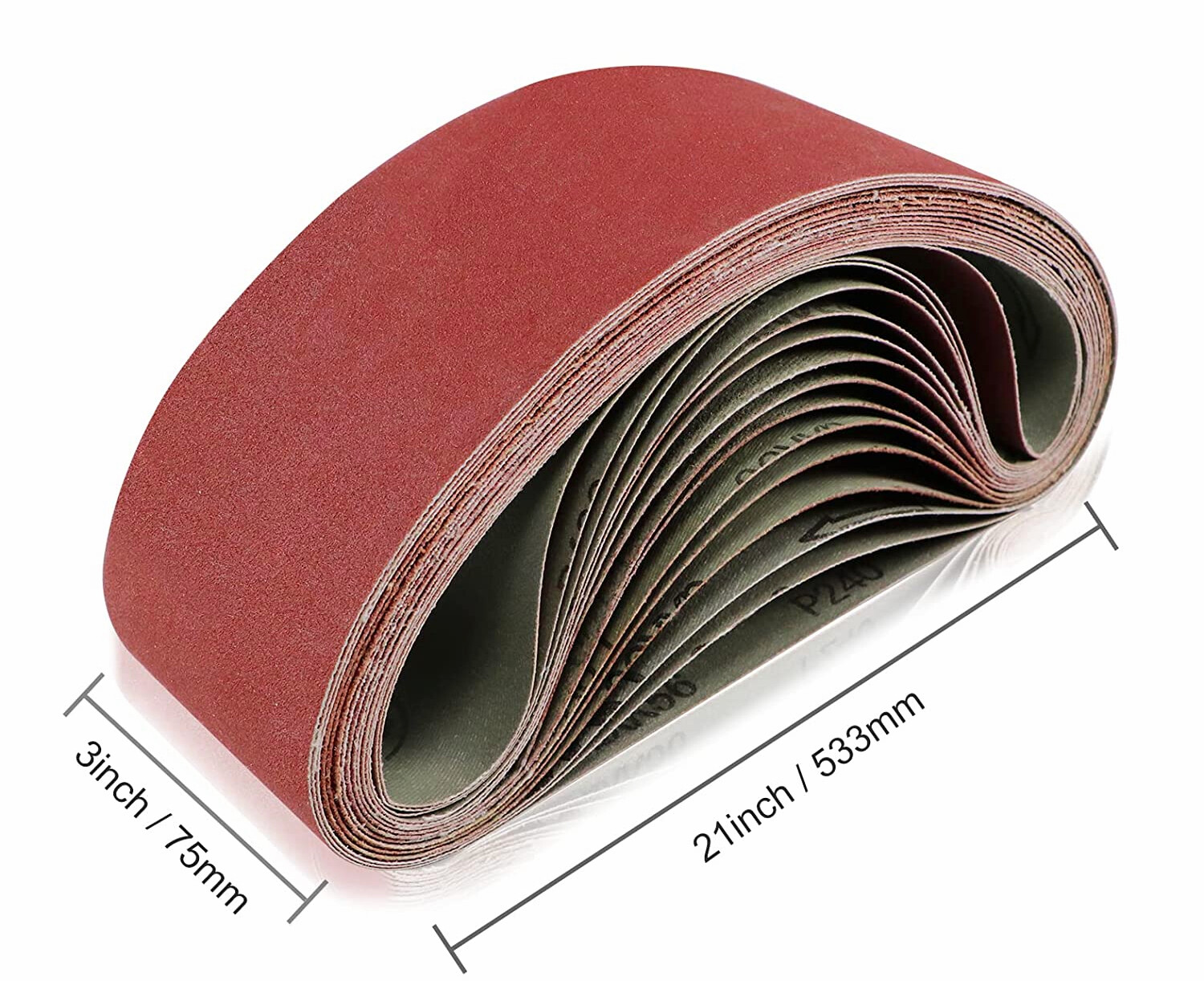 40PCS Belt Sander Sandpaper 3×21 Sanding Belts 40 60 80 120 150 240 400 Grit US