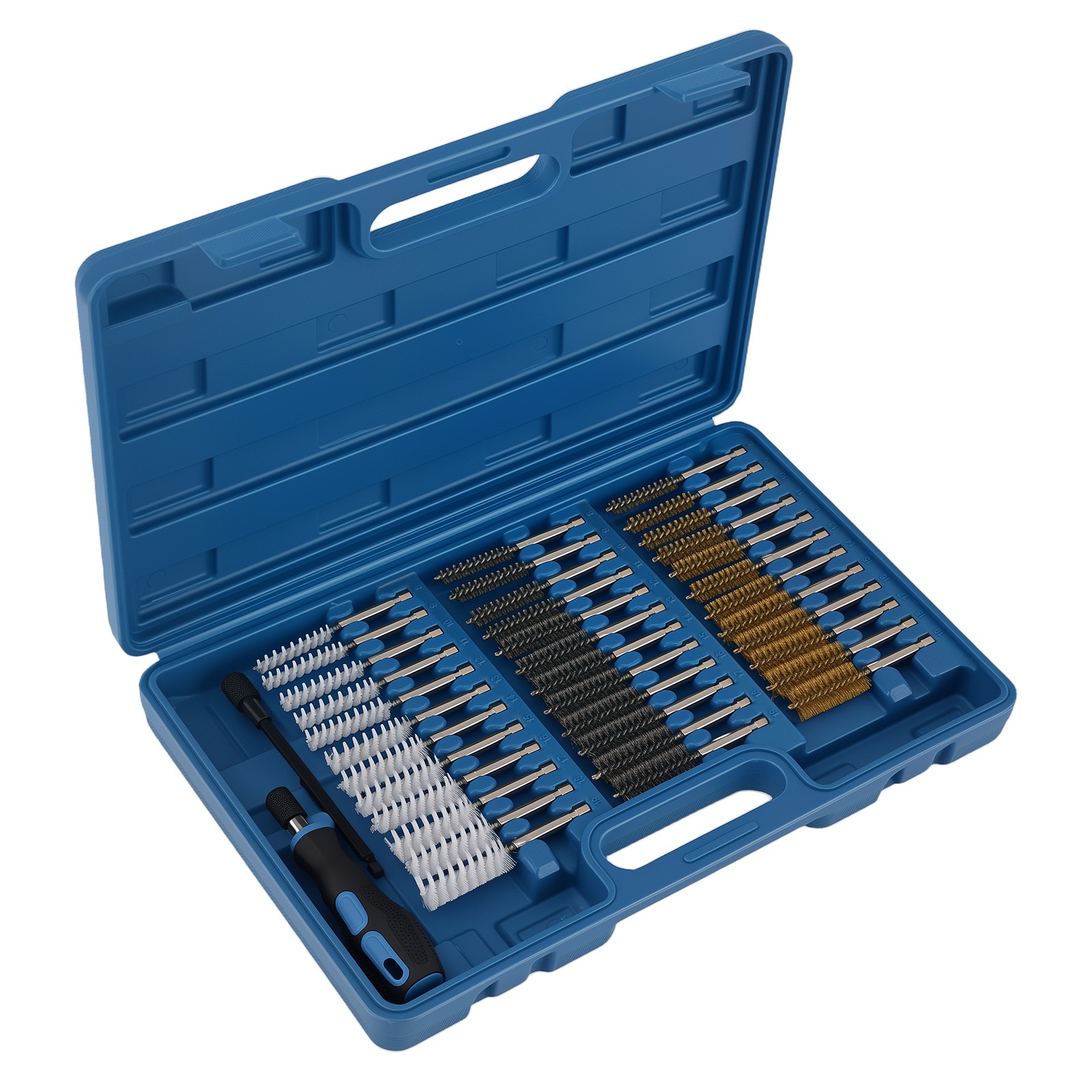 Drill Wire Brush Kit Steel Brass Nylon for Cleaning Terminals 1/4″ Hex 36pc