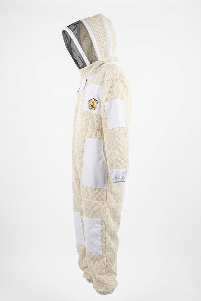 Beekeeping Suit Unisex 3 Layers Ventilated White – LARGE SIZE