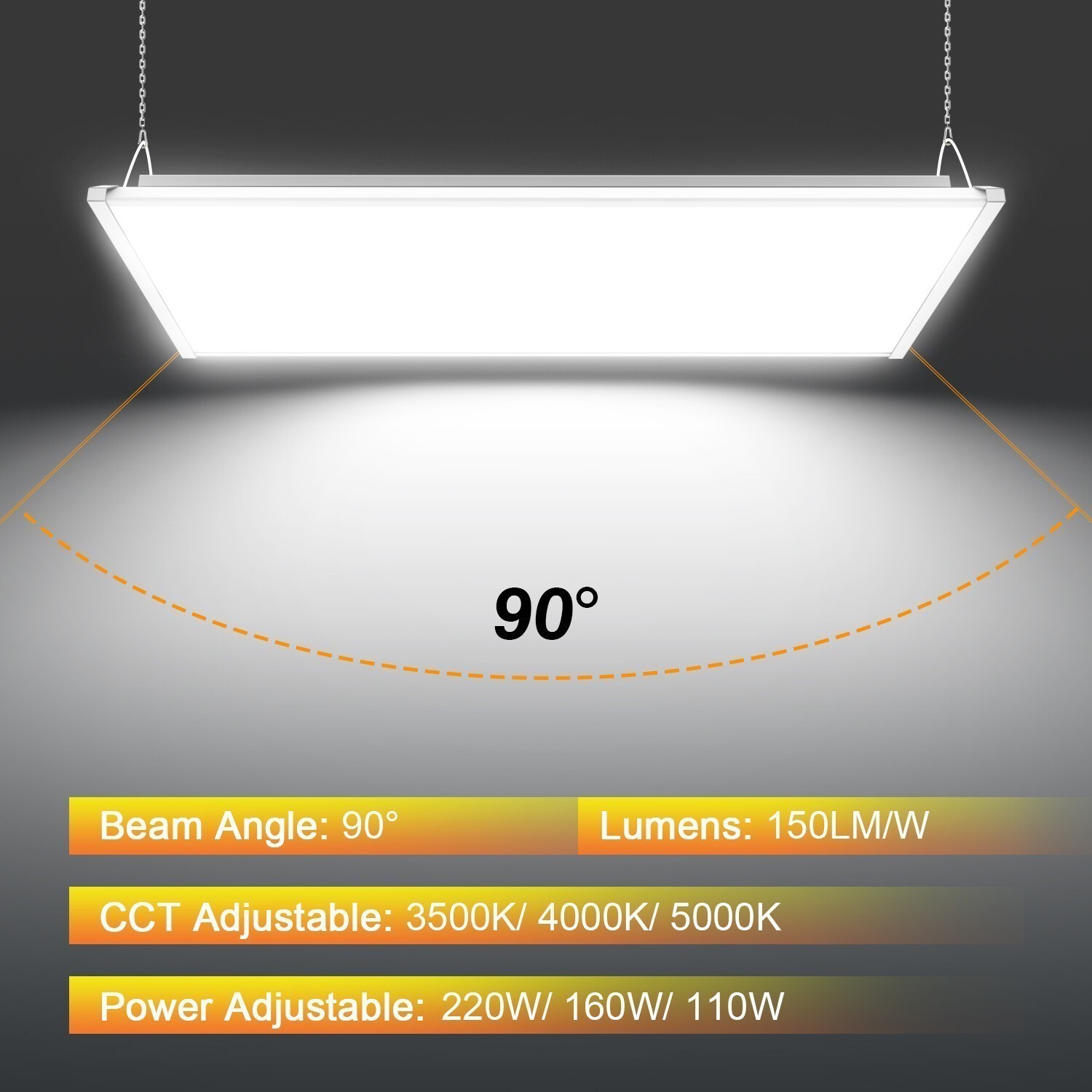 3500K/4000K/5000K LED Linear High Bay Light 220W Warehous Shop Lights AC120-277V