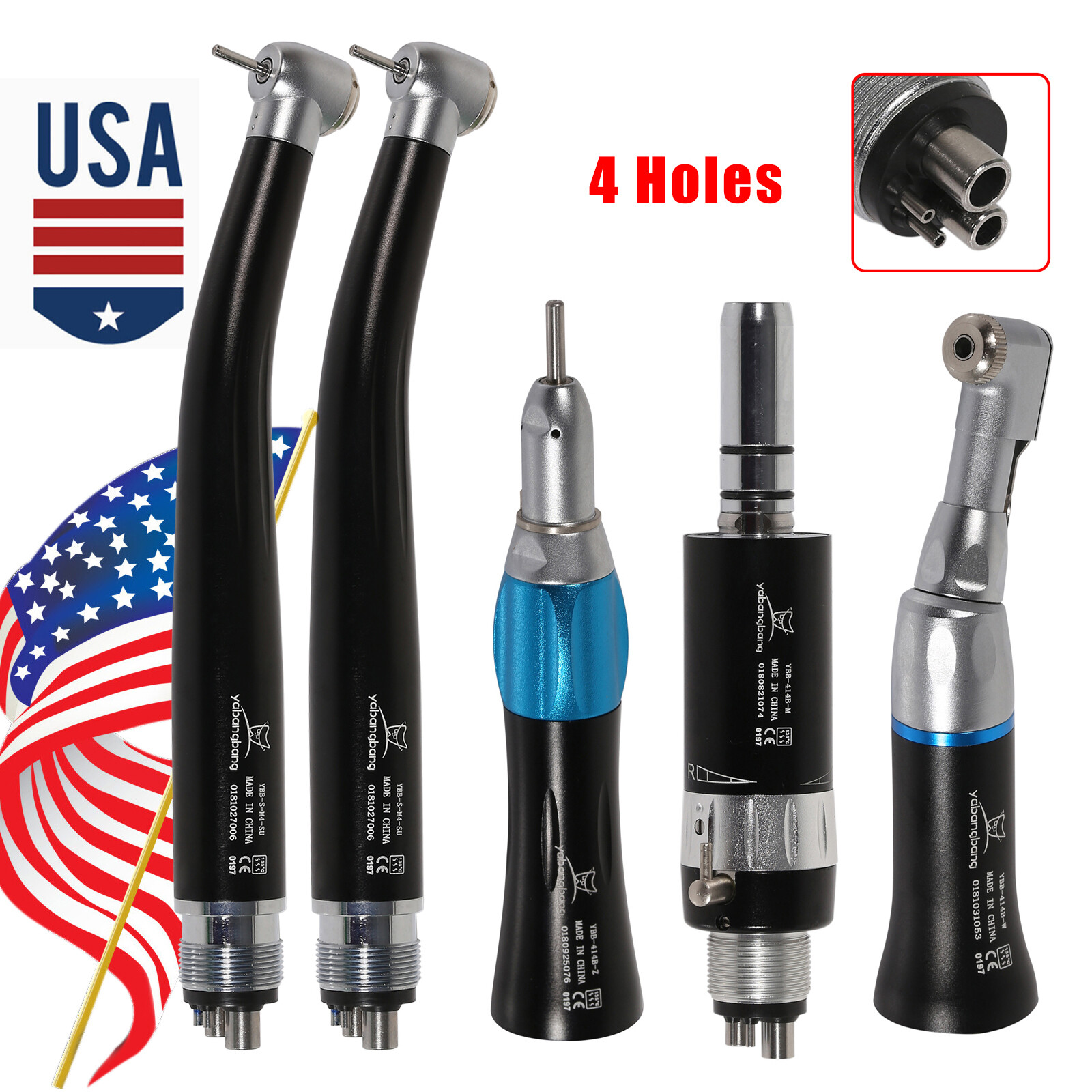 Dental High/Low Speed Turbine Handpiece 2HOLE/4HOLE Black Fit NSK Pana Max ty