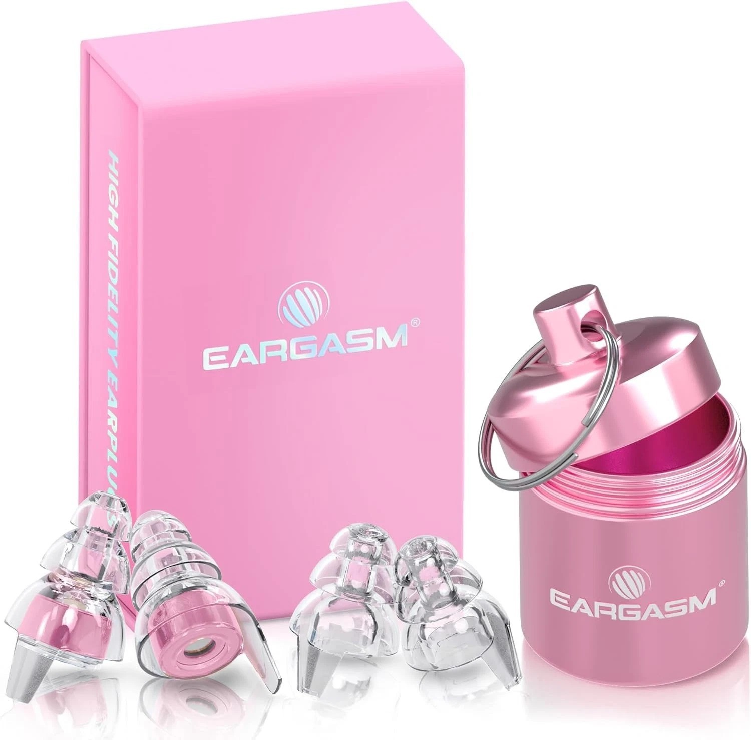 High Fidelity Pink Earplugs for Concerts, Festivals, Musicians, DJs, Night-Li…