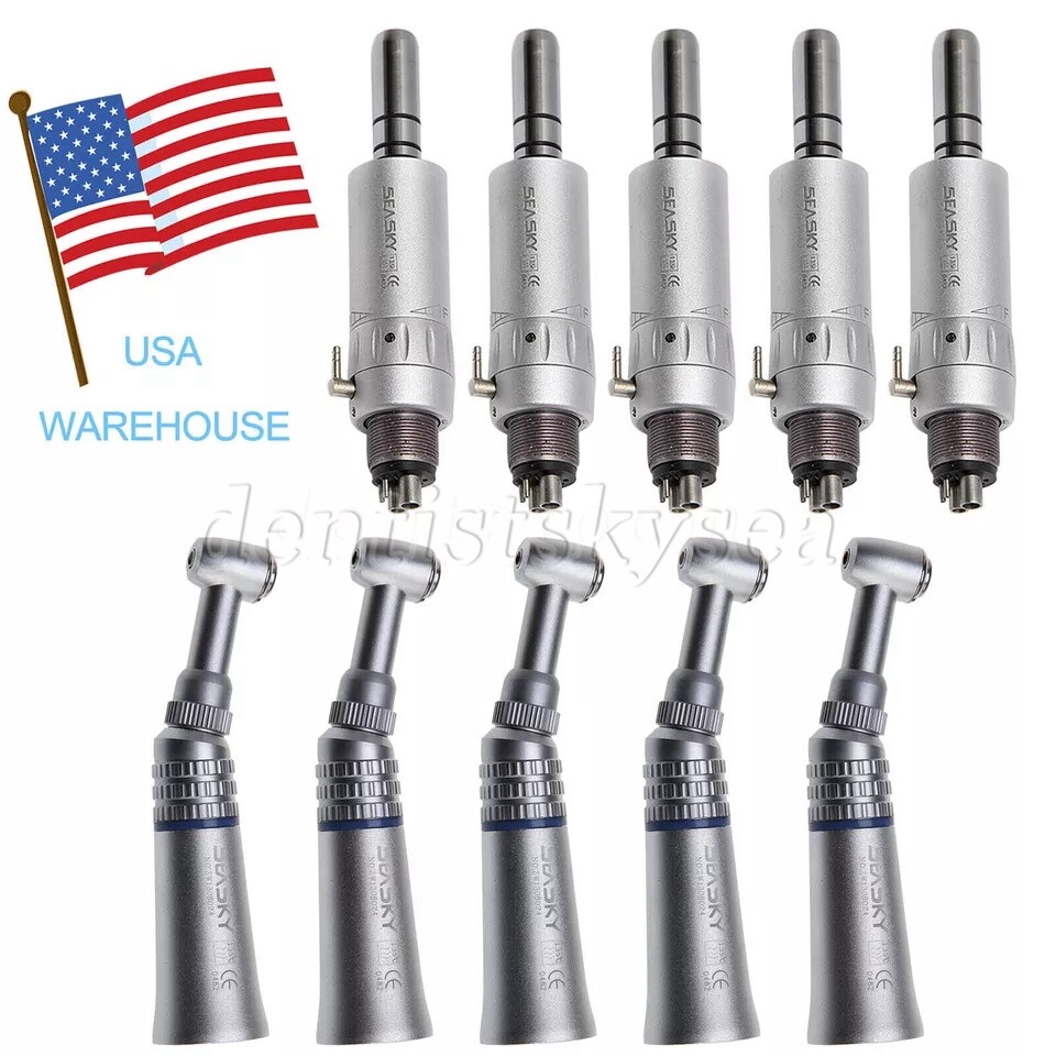 Dental Slow Speed Handpiece Push Button Contra Angle Air Motor E-type