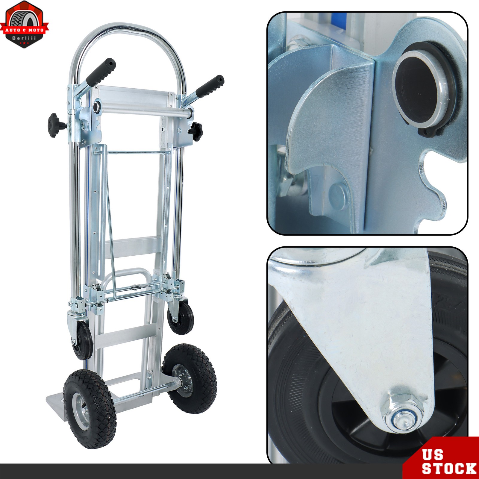 1000 LBS Capacity 3 in 1 Hand Truck, Convertible Hand Trucks