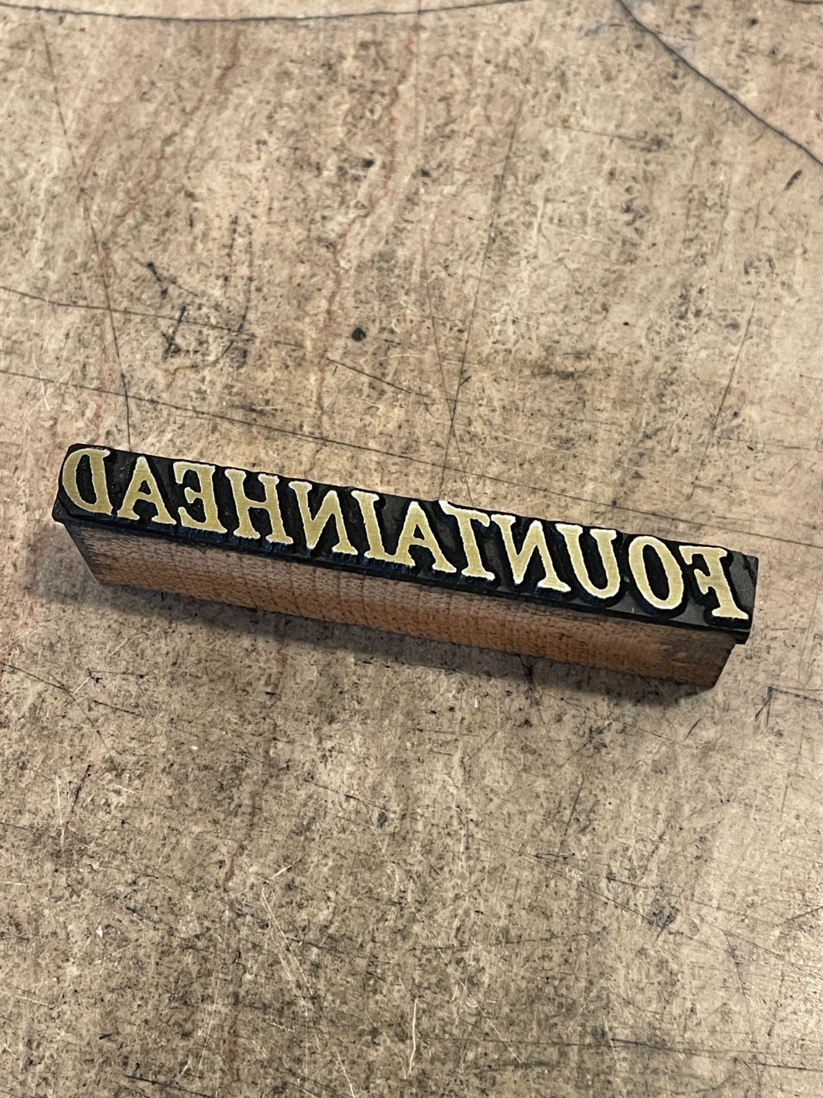 Printing Letterpress Print Block Fountainhead Title Lettering (2970)