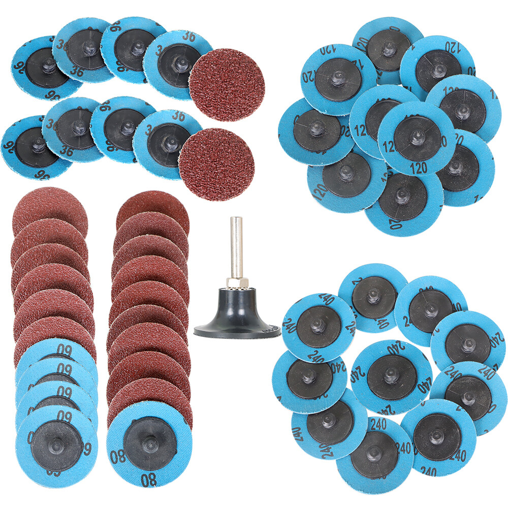 51 Pack 2 Inch 36 60 80 120 240 Grit Roll Lock Die Grinder Change Sanding Discs