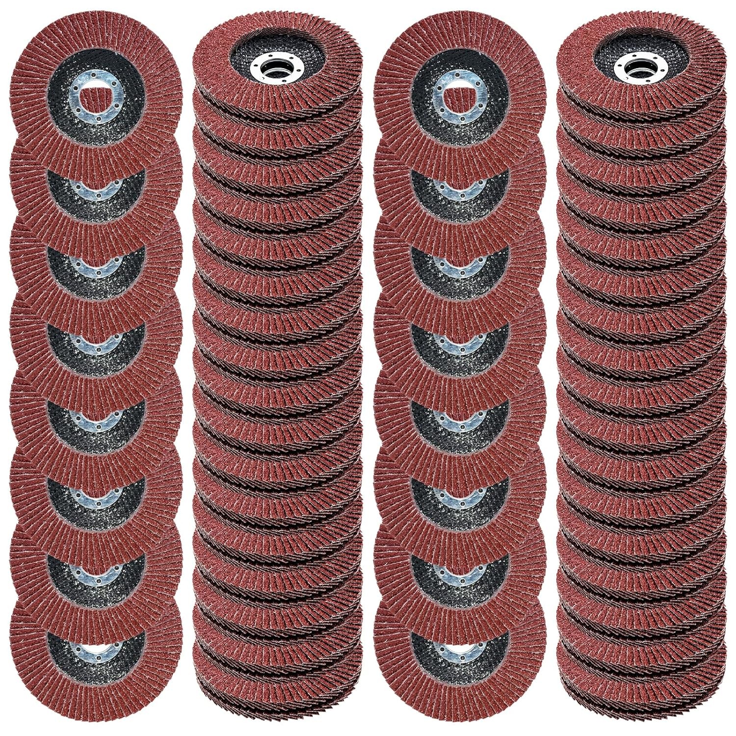 80 PCS Flap Discs 4.5 Inch 40 60 80 120 Grit for Angle Grinder 7/8 Inch Arbor