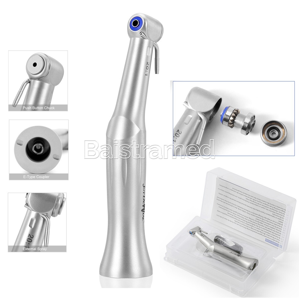 Dental Implant 20:1 Reduction Low Speed Contra Angle Handpiece Fit NSK E-type