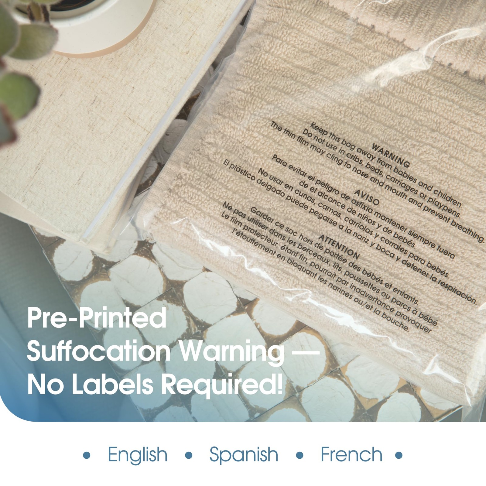 Spartan Industrial – 14” X 20” (100 Count) Self Seal Clear Poly Bags with Suffoc