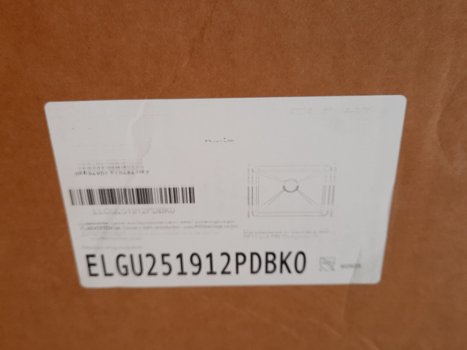 Elkay ELGU251912PDBK0 Quartz Classic 25″ Undermount Single Basin Laundry Sink Bl