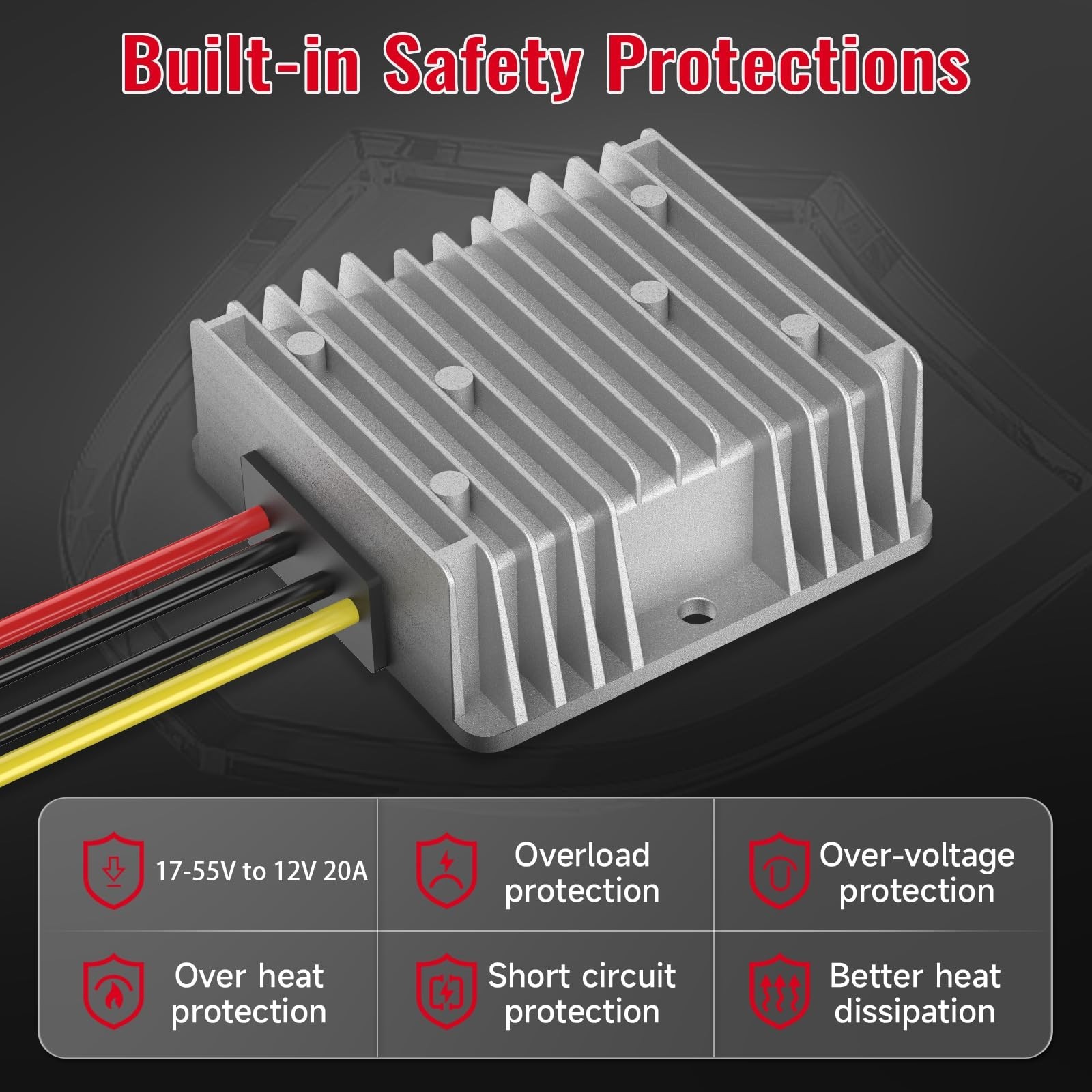 2 pack DC 18V to 12V Step Down Converter Compatible with Milwaukee 18V Battery