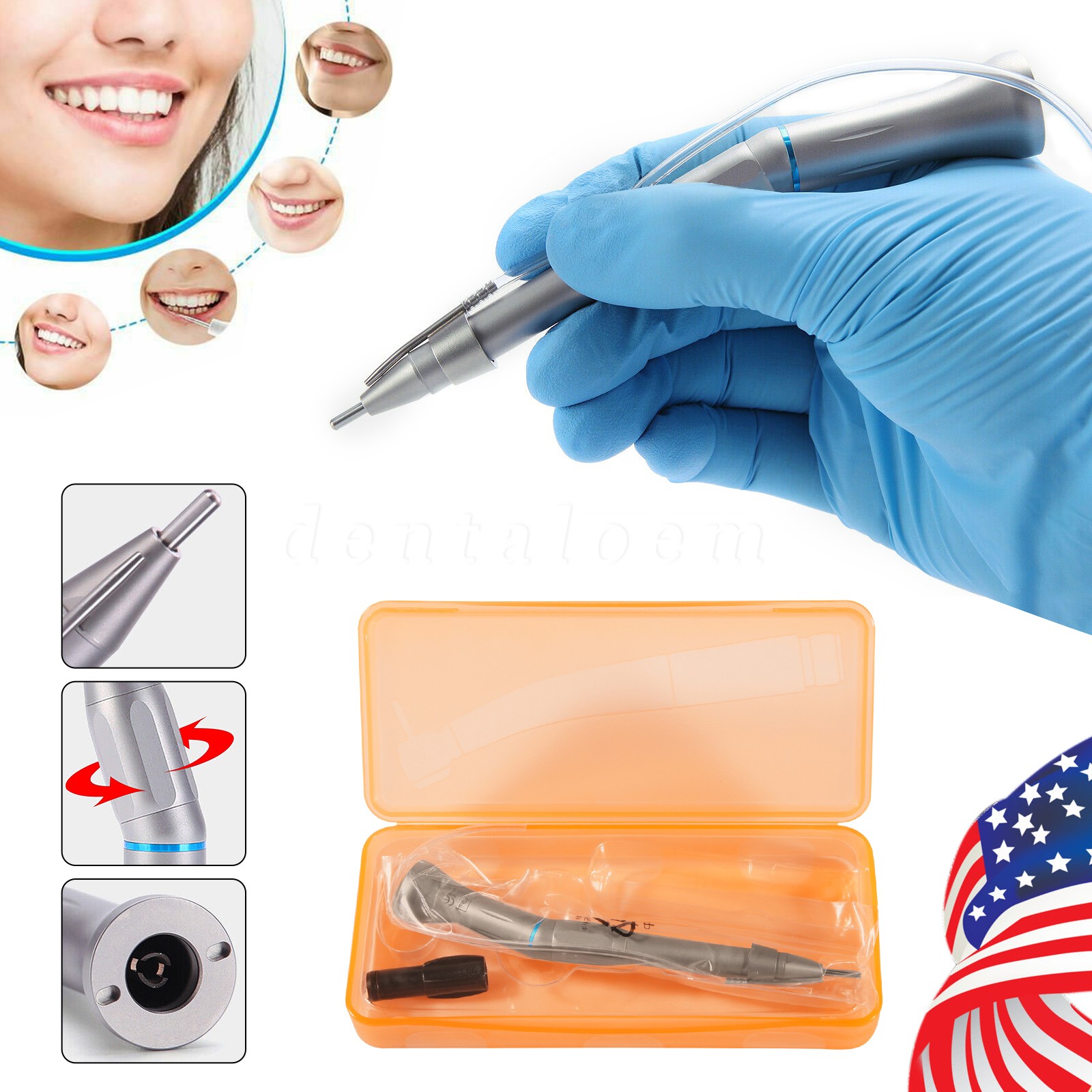 Surgical Dental 20 Degree Straight Head 1:1 Direct Drive Operation Handpiece