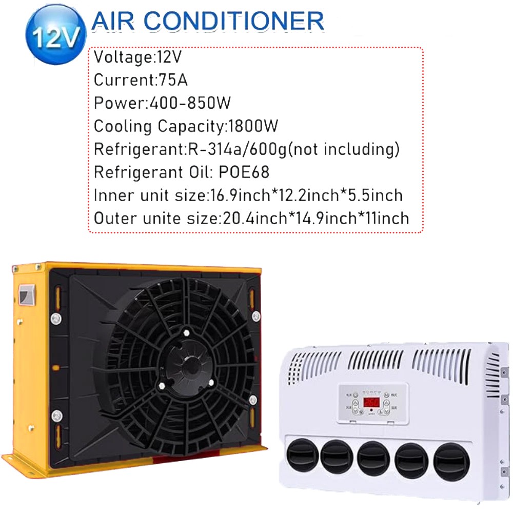12V 11000BTU Car Hanging Air Conditioner A/C Kit For Car Truck Vehicle Universal