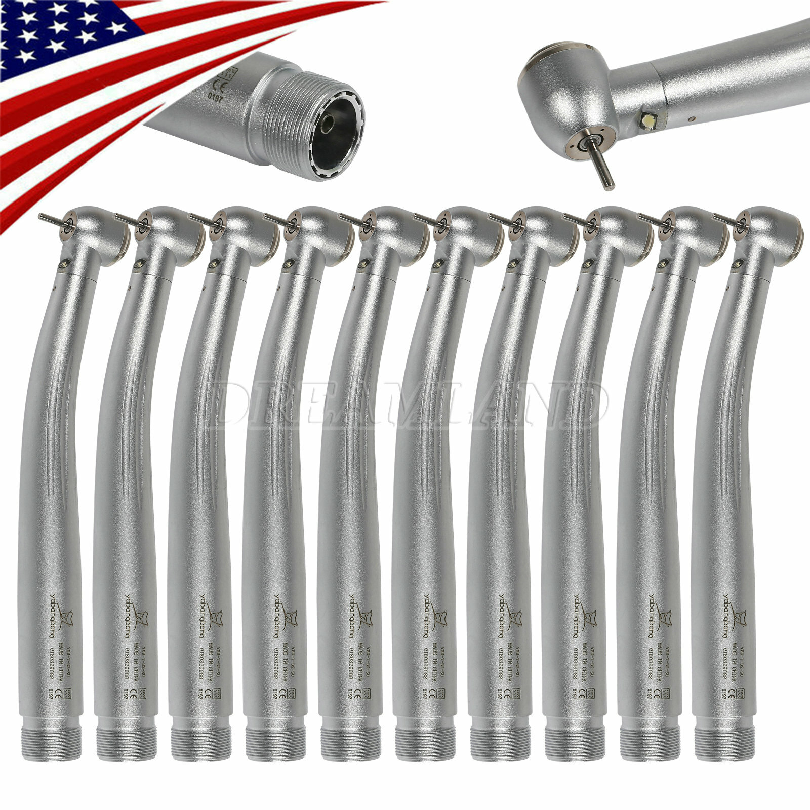 Yabangbang Dental LED E-generator Fiber High Speed Handpiece Turbine 4/2Hole