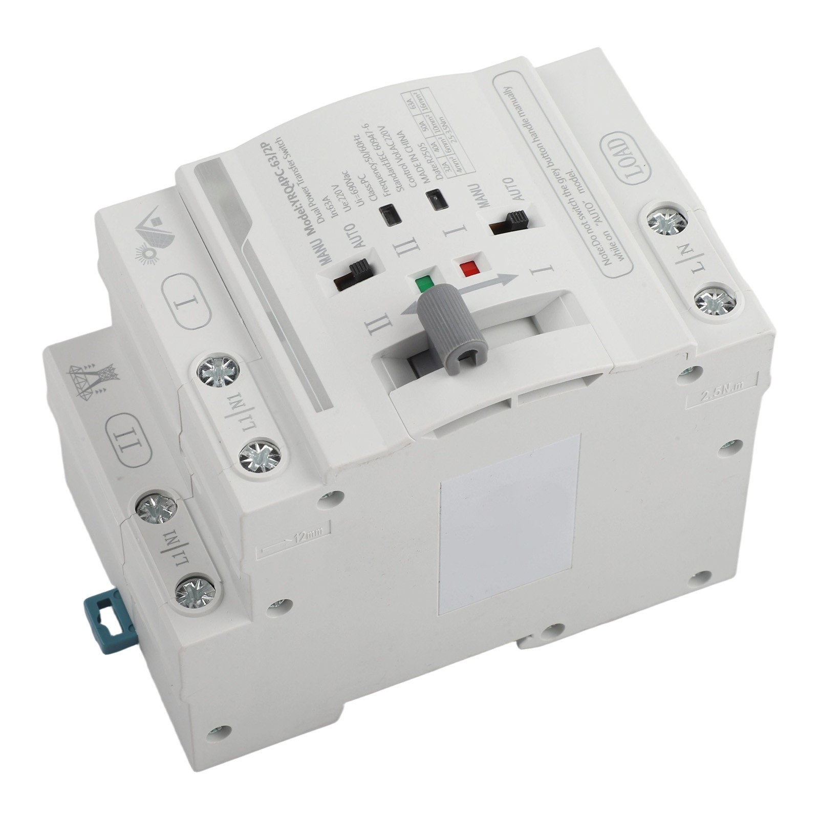 Reliable Photovoltaic Transfer Switch 2P 63A AC220V for Continuous Operation