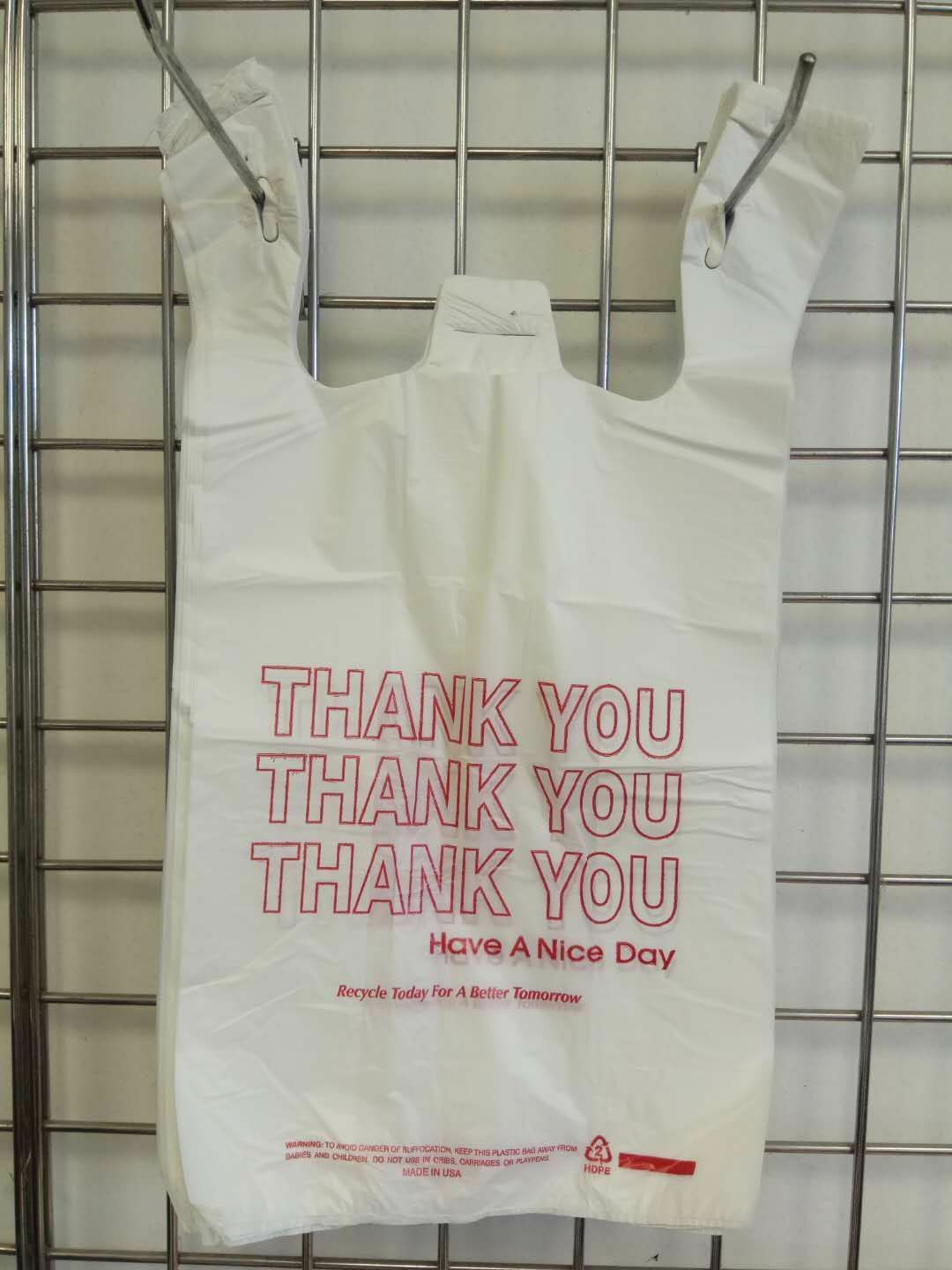 500 PCs 1/6 T-Shirt Bag Thank You Plastic Retail Carry Out Bags 11.5″x6″x21″