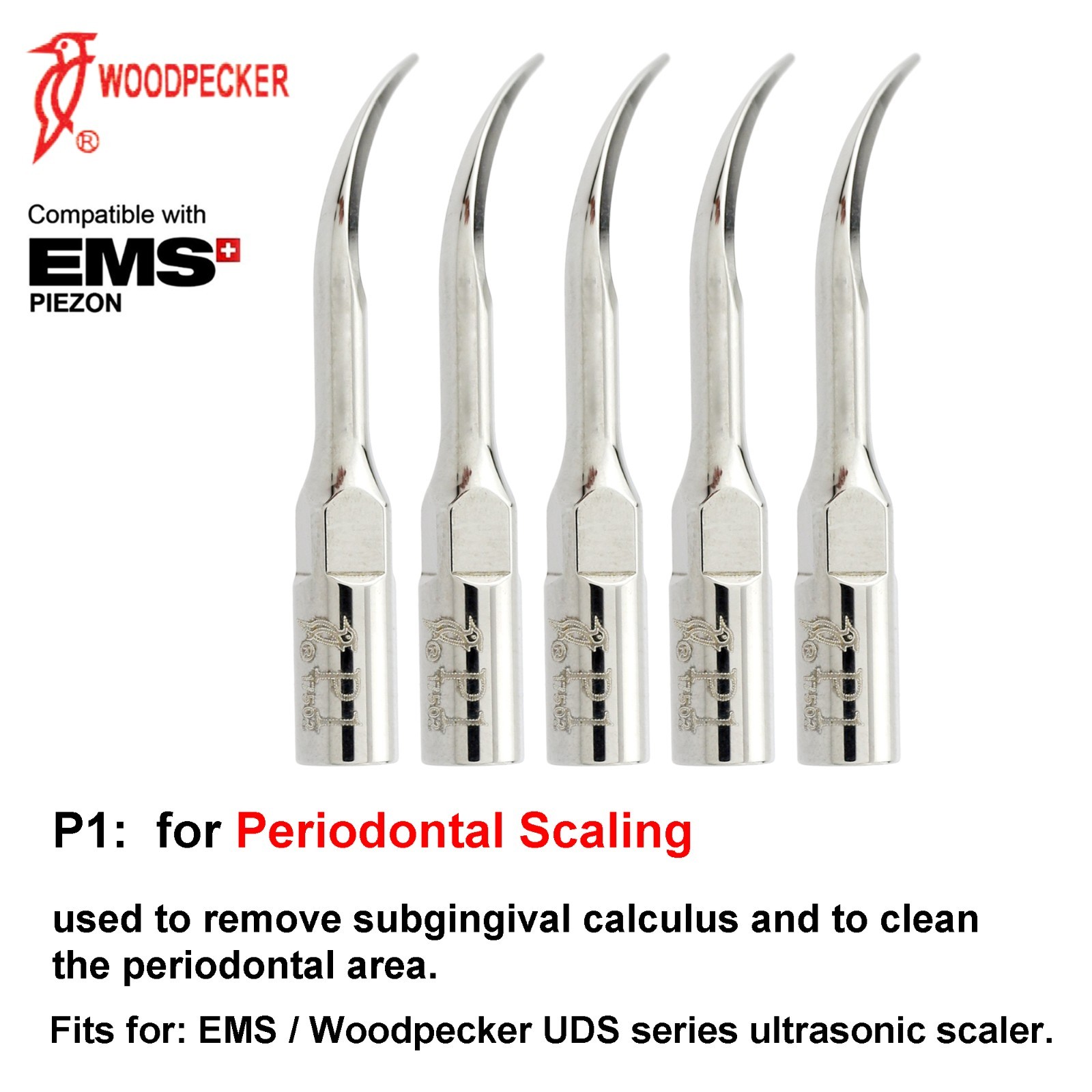 Woodpecker DTE Scaler Tip Endo Periodontal G1 P3 GD4 ED1T fit Acteon Satelec EMS