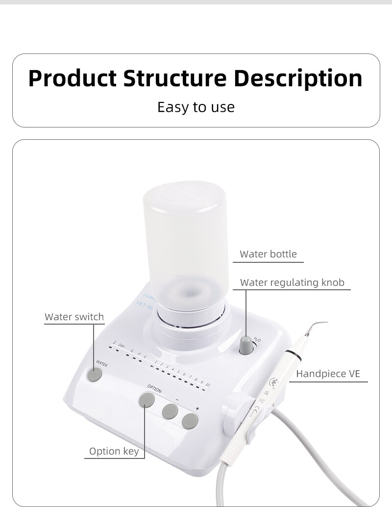 Dental Ultrasonic Scaler Auto-Water Supply Fit for EMS SATELEC Handpiece 5 Tips