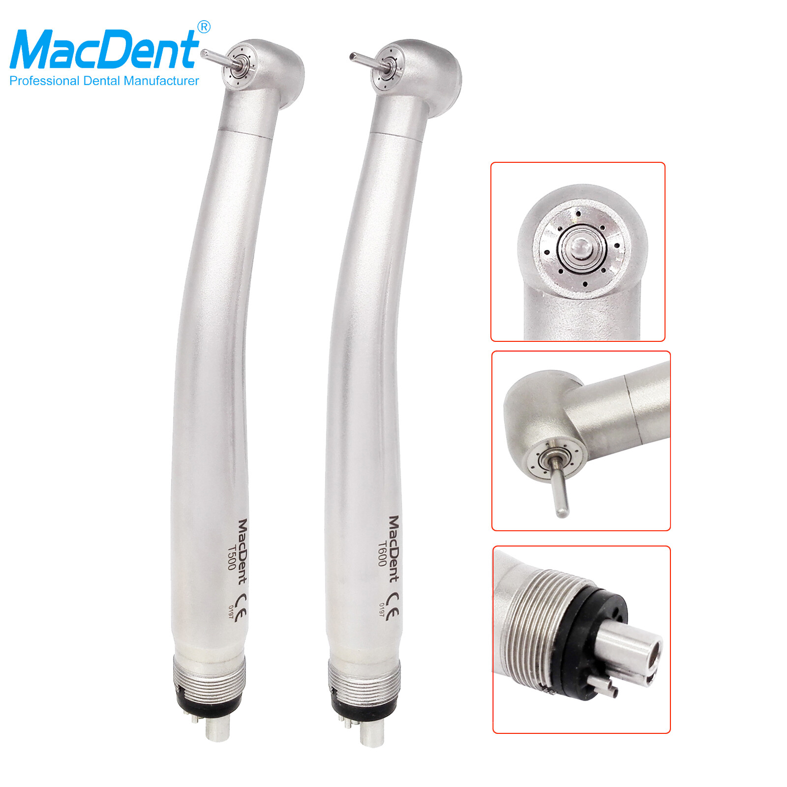 MacDent Dental E-generator LED High Speed Handpiece Quattro Spray Anti-suction