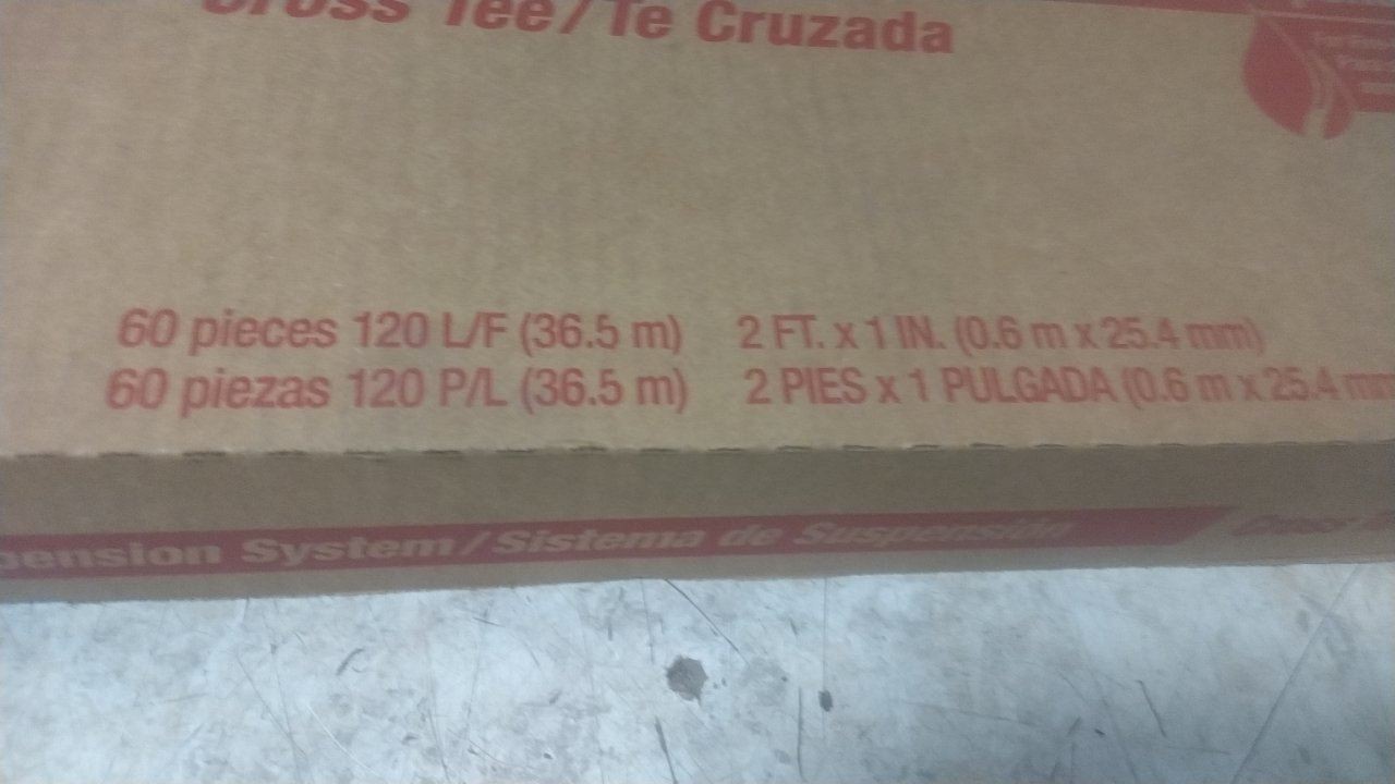 Donn DX/DXL216 60 Pk 2 Ft x 1 in White Galvanized Steel Cross Tee (BW)