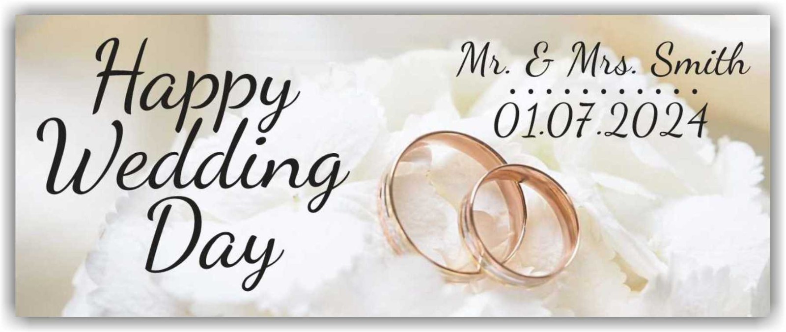 Happy Wedding Day Advertising Banner Vinyl Sign Holiday Celebrate Custom Name