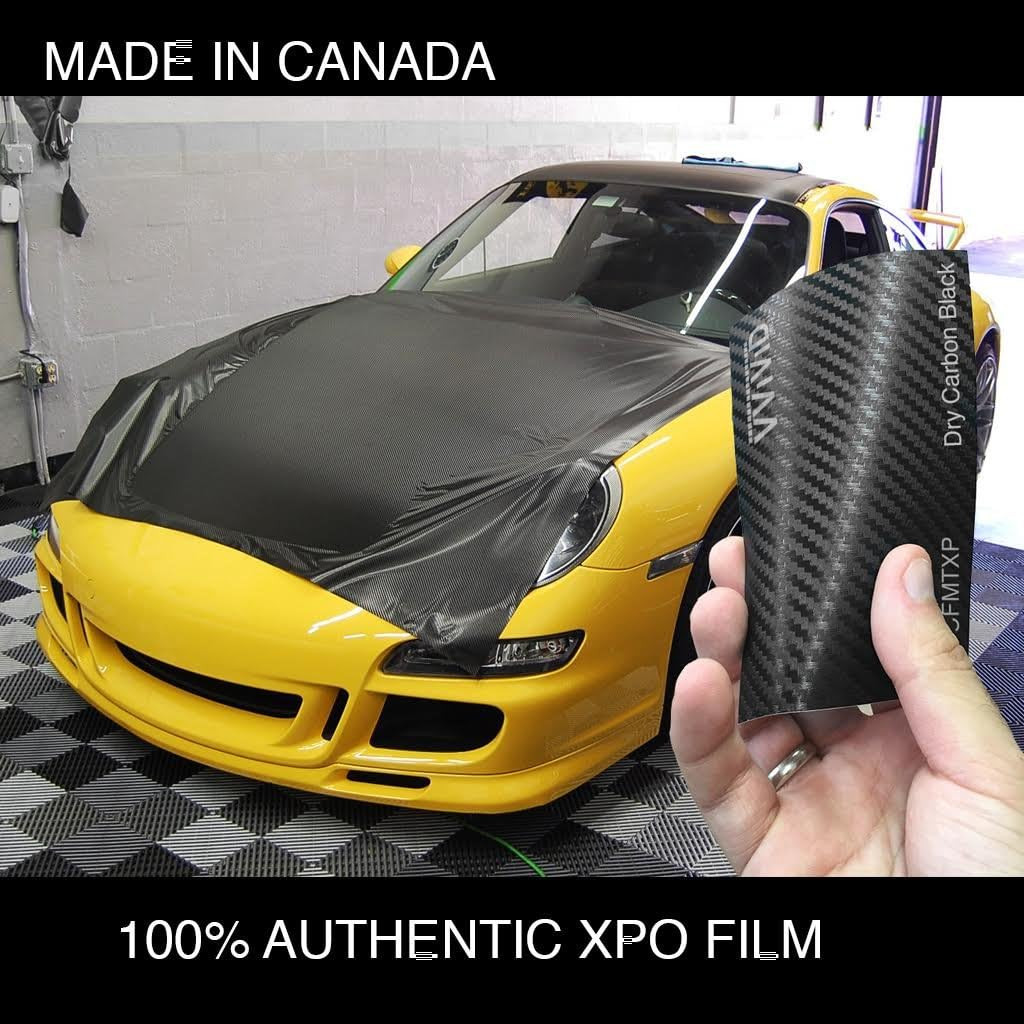 Vvivid XPO Dry Deep Black 3D Carbon Fiber Vinyl Wrap Roll with Air Release