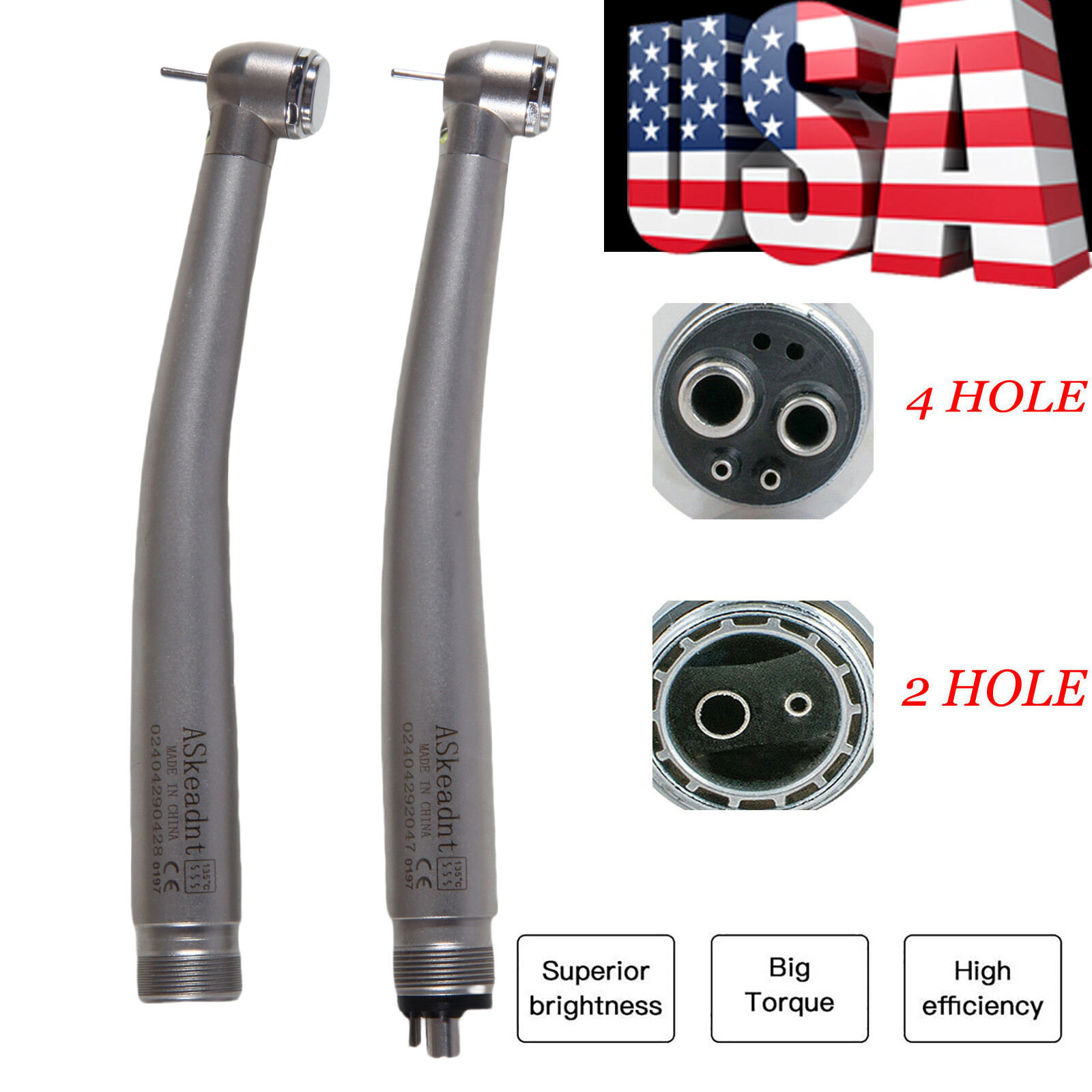 Turbina LED 2/4 orificios con pieza mano de alta velocidad dental NSK Style
