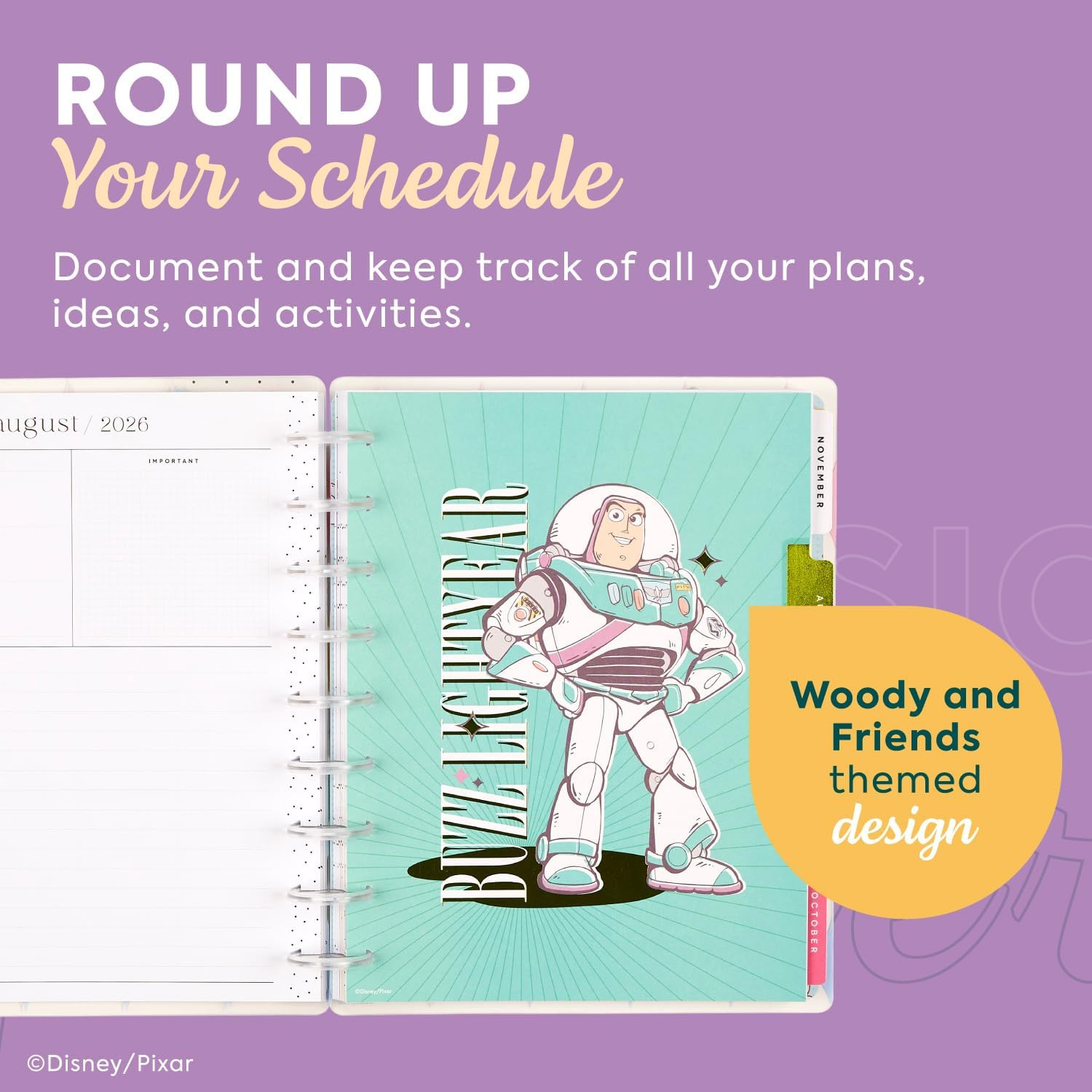 Happy Planner Disney Toy Story 12-Month Disc-Bound Planner, July 2026–June 2027,