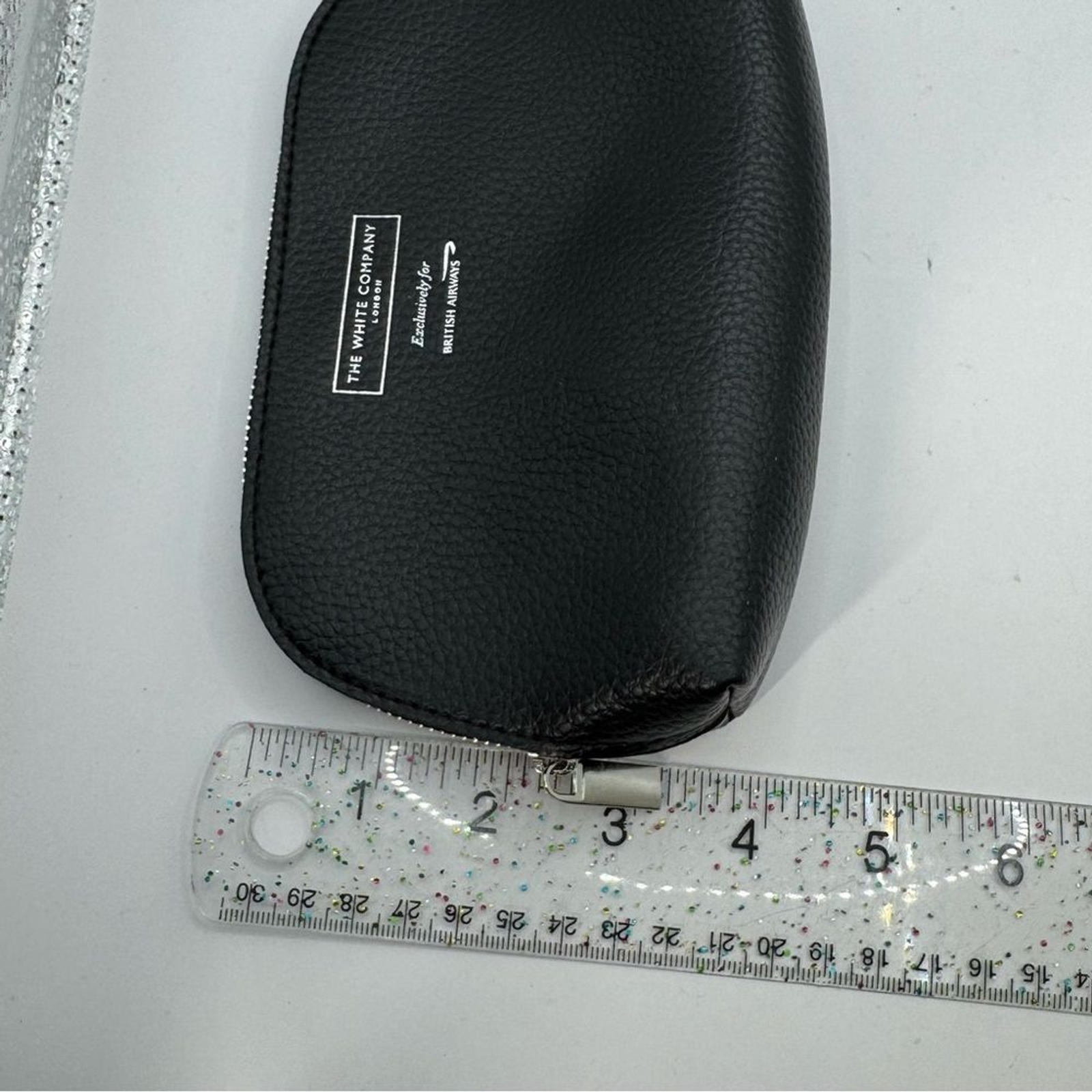 The White Company British airways black travel makeup cosmetic bag pouch